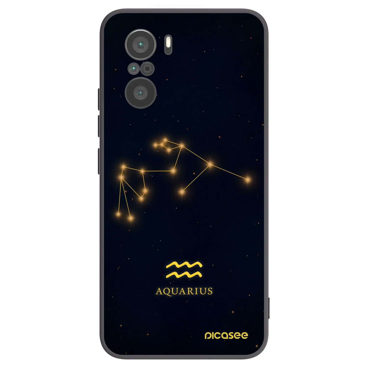 Picasee Μαύρη θήκη σιλικόνης για Xiaomi Poco F3 - AQUARIUS