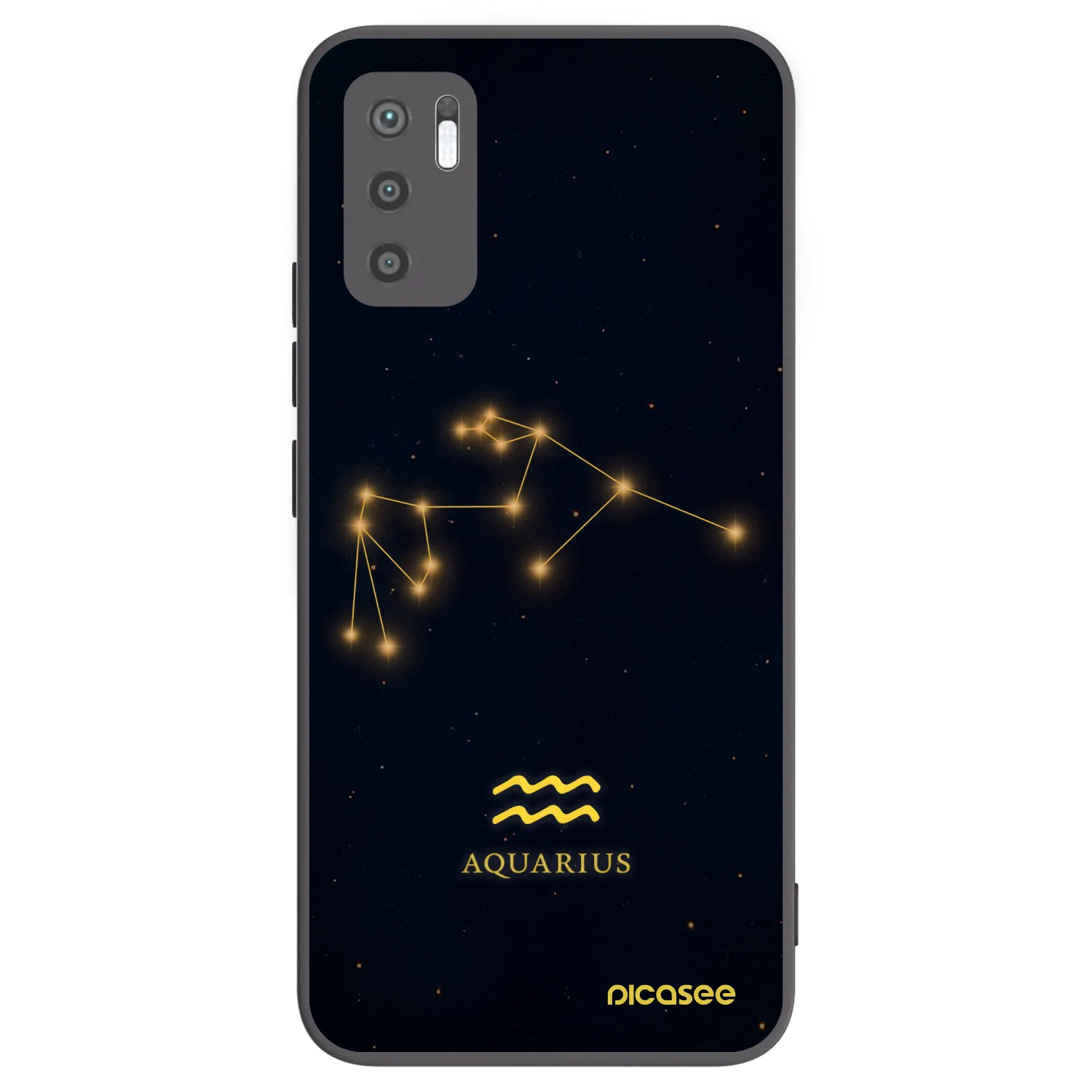 Picasee Μαύρη θήκη σιλικόνης για Xiaomi Redmi Note 10 5G - AQUARIUS