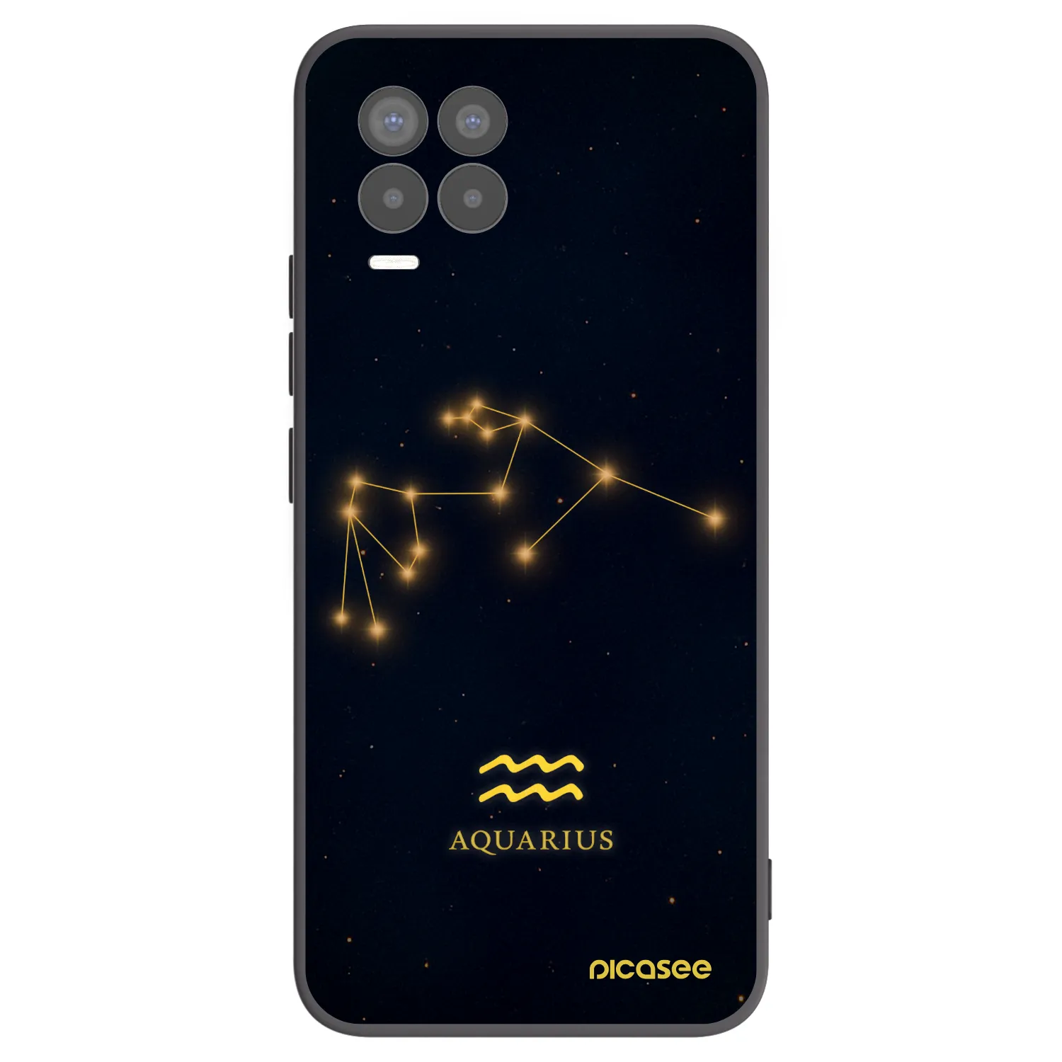 Picasee Μαύρη θήκη σιλικόνης για Realme 8 4G - AQUARIUS