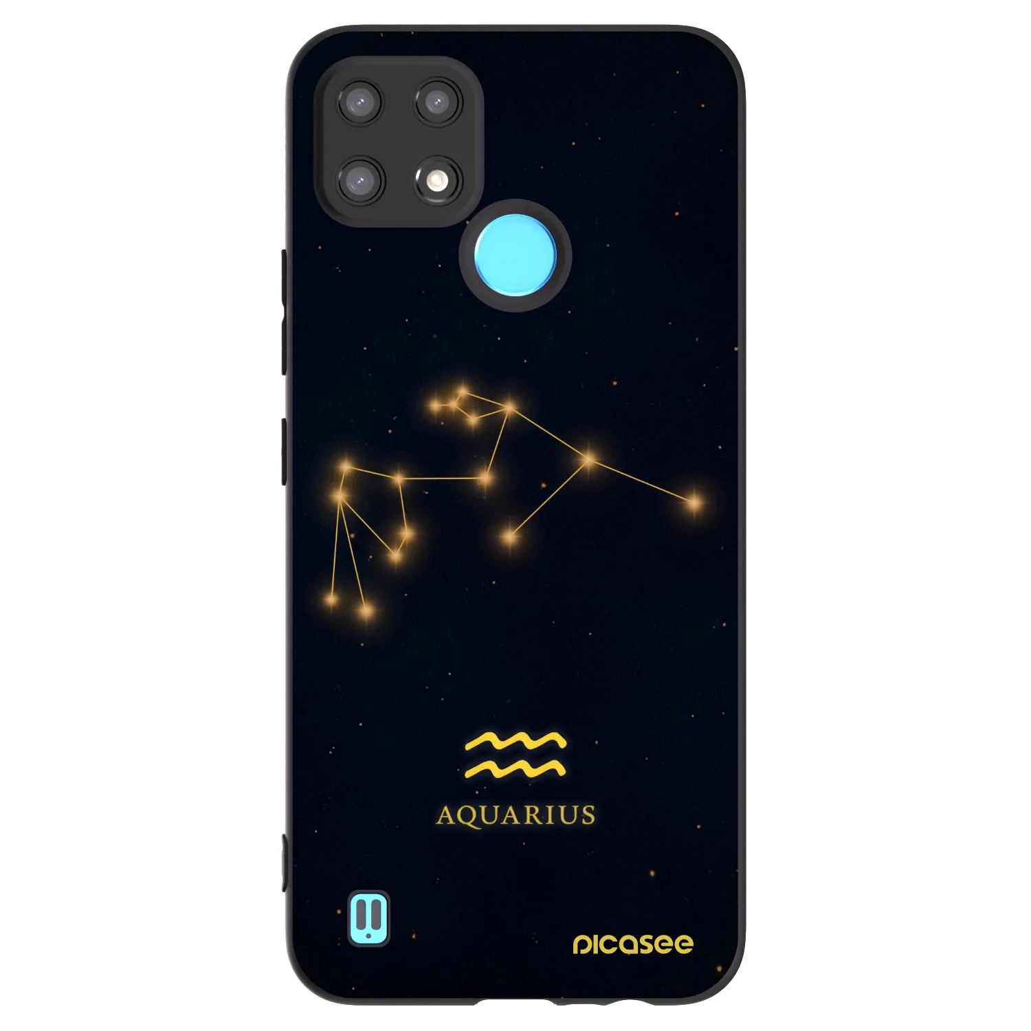 Picasee Μαύρη θήκη σιλικόνης για Realme C21 - AQUARIUS