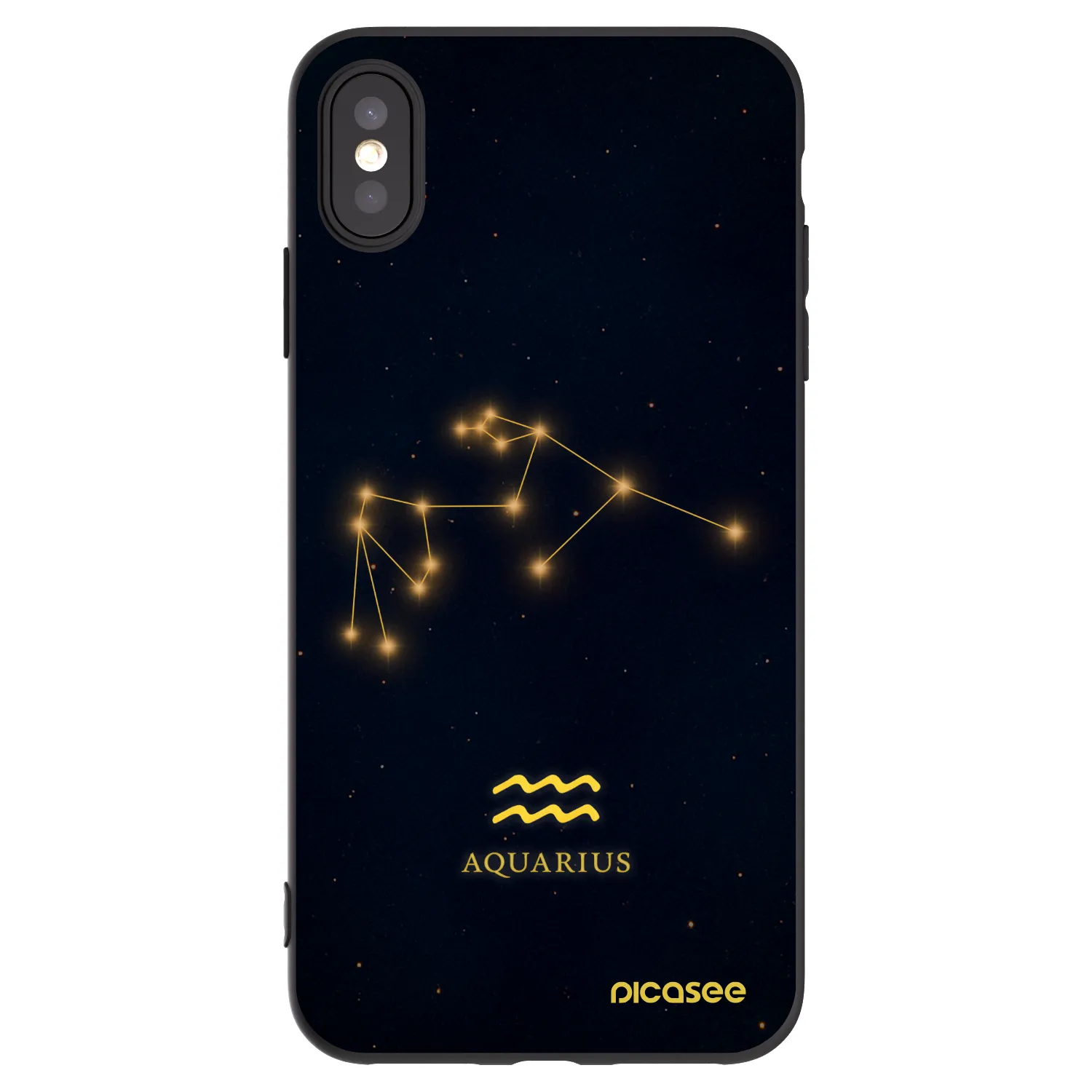 Picasee Μαύρη θήκη σιλικόνης για Apple iPhone XS Max - AQUARIUS