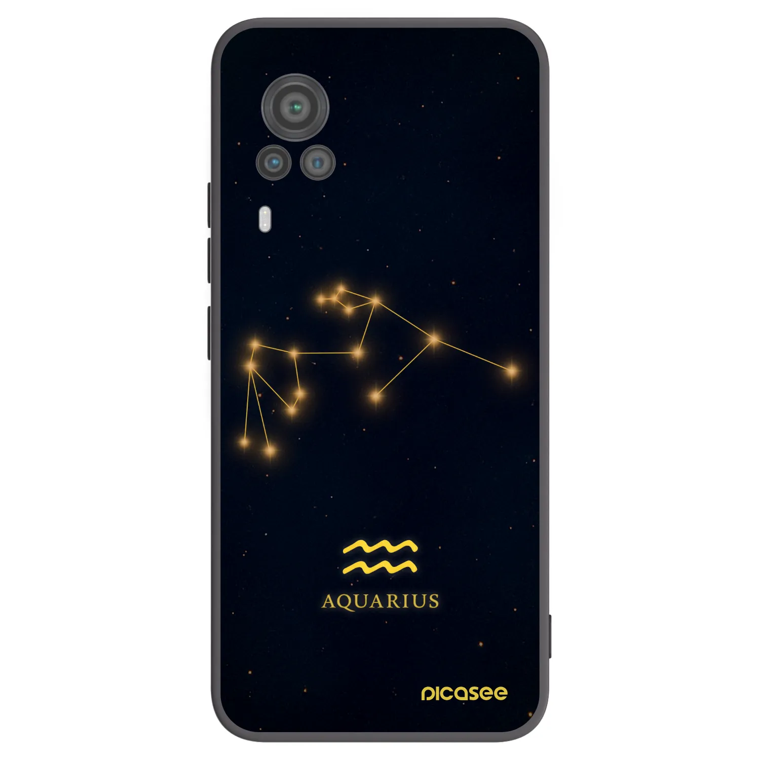 Picasee Μαύρη θήκη σιλικόνης για Vivo X60 Pro 5G - AQUARIUS