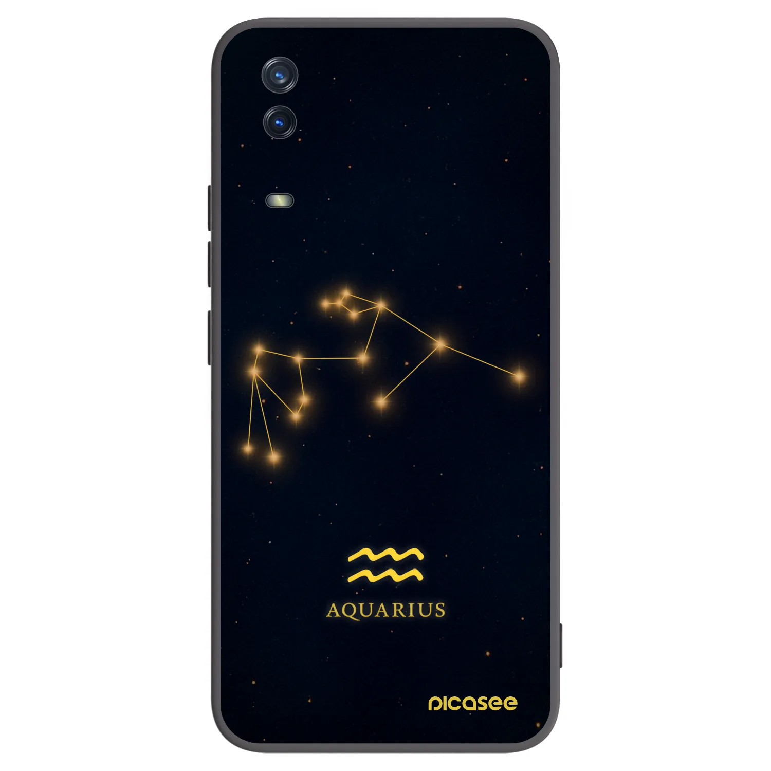 Picasee Μαύρη θήκη σιλικόνης για Vivo Y11s - AQUARIUS