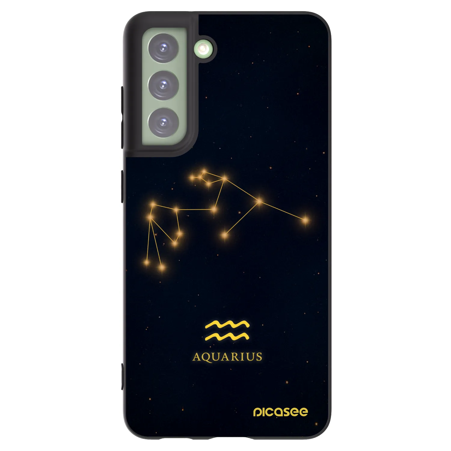 Picasee Μαύρη θήκη σιλικόνης για Samsung Galaxy S21 FE 5G - AQUARIUS