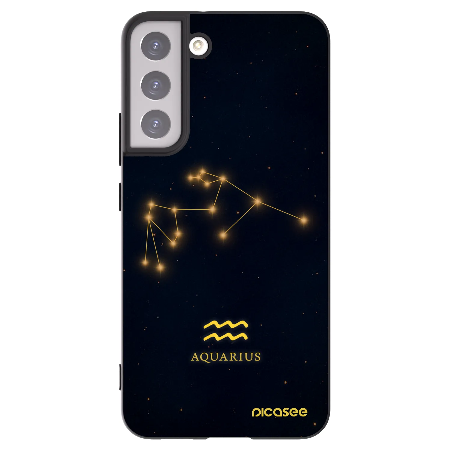 Picasee Μαύρη θήκη σιλικόνης για Samsung Galaxy S22+ 5G - AQUARIUS