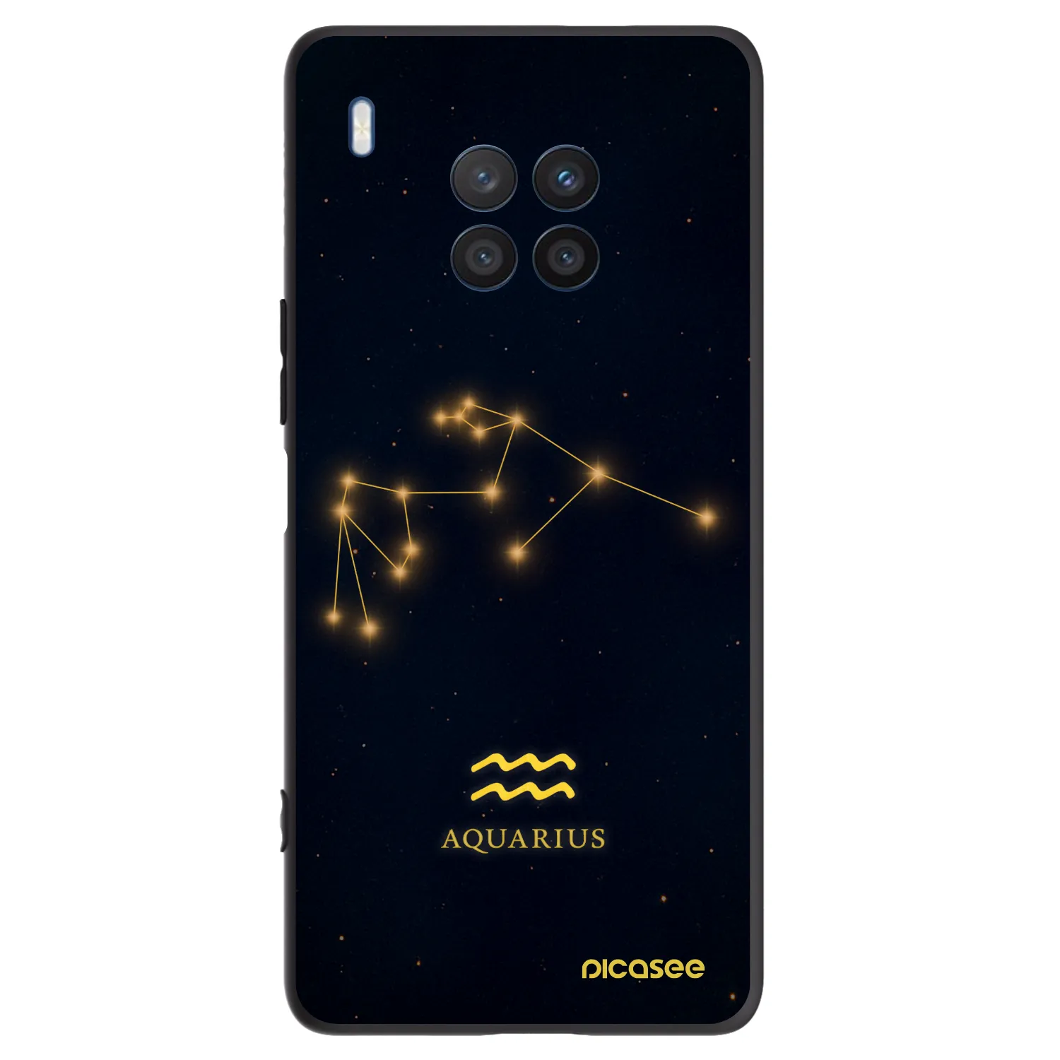 Picasee Μαύρη θήκη σιλικόνης για Honor 50 Lite - AQUARIUS
