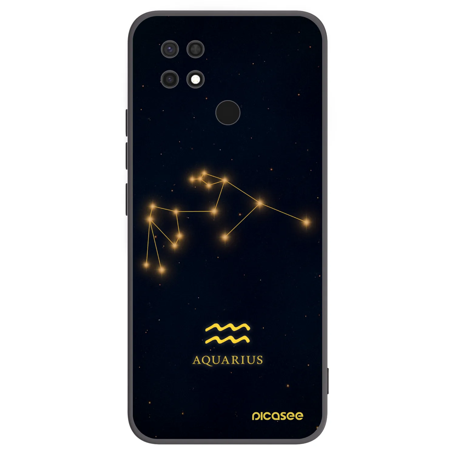 Picasee Μαύρη θήκη σιλικόνης για Xiaomi Redmi 10C - AQUARIUS