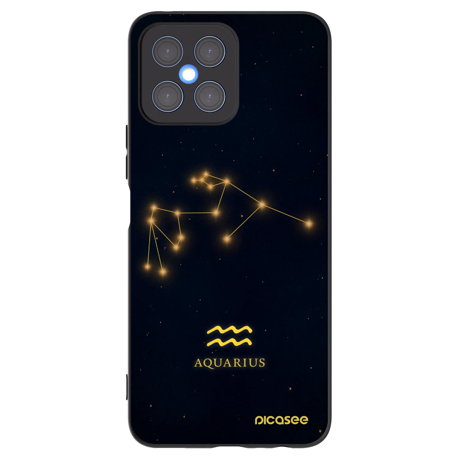 Picasee Μαύρη θήκη σιλικόνης για Honor X8 4G - AQUARIUS