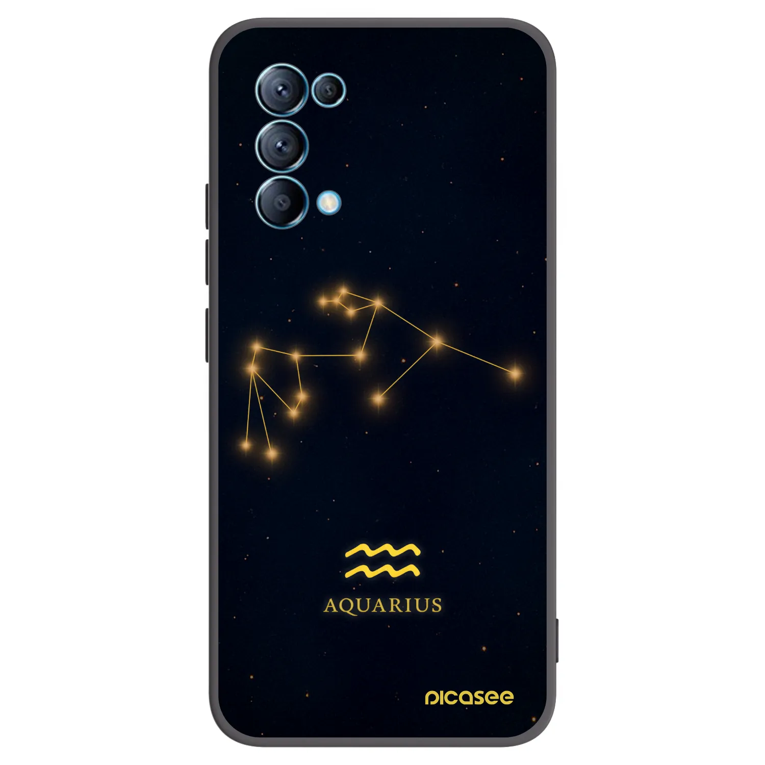 Picasee Μαύρη θήκη σιλικόνης για OPPO Reno 5 5G - AQUARIUS