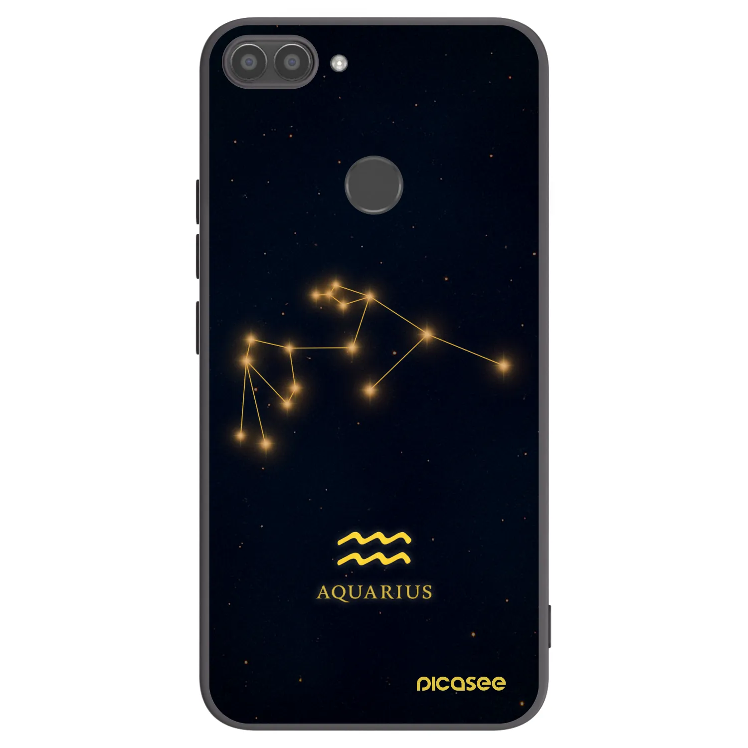 Picasee Μαύρη θήκη σιλικόνης για Huawei P Smart - AQUARIUS
