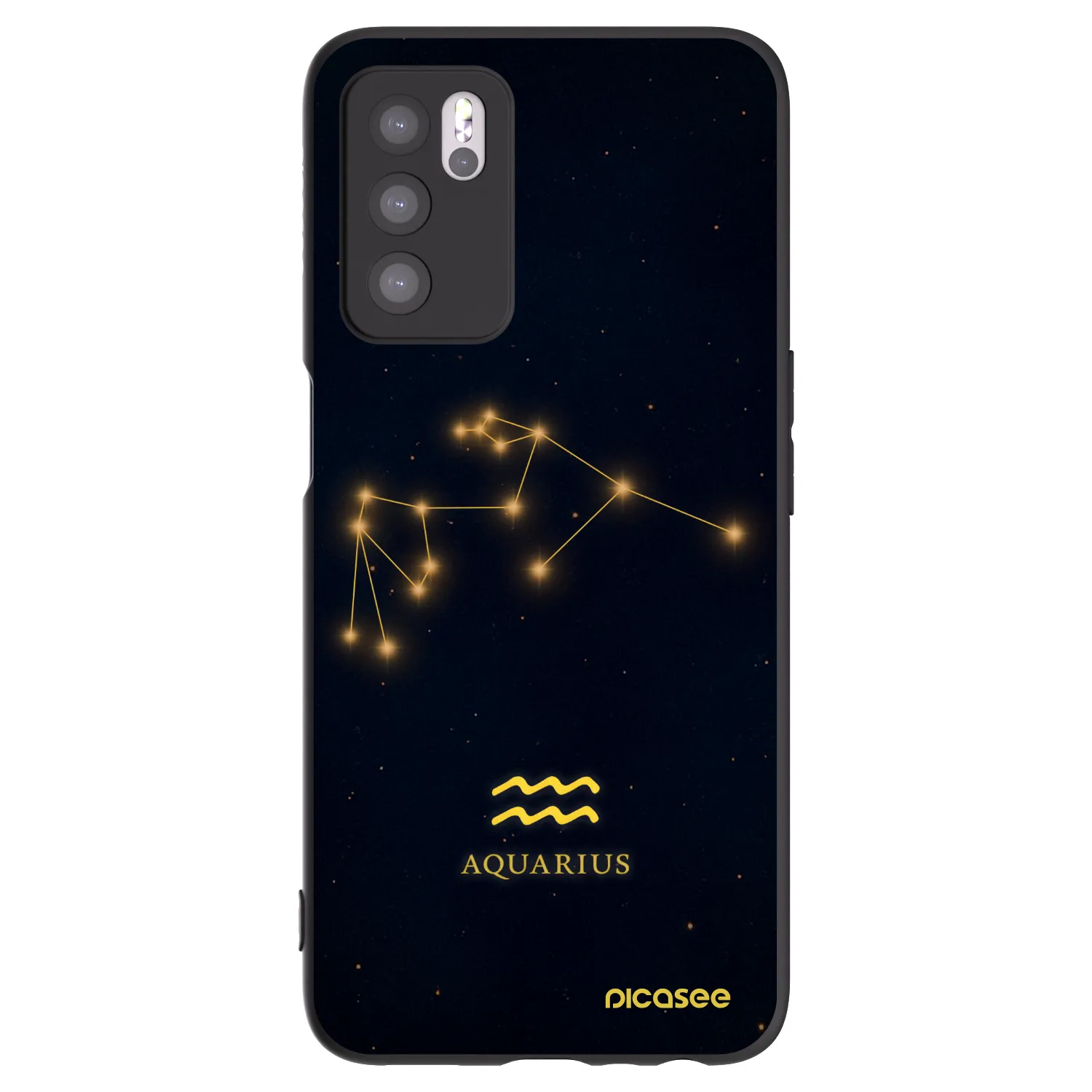 Picasee Μαύρη θήκη σιλικόνης για OPPO A16 - AQUARIUS