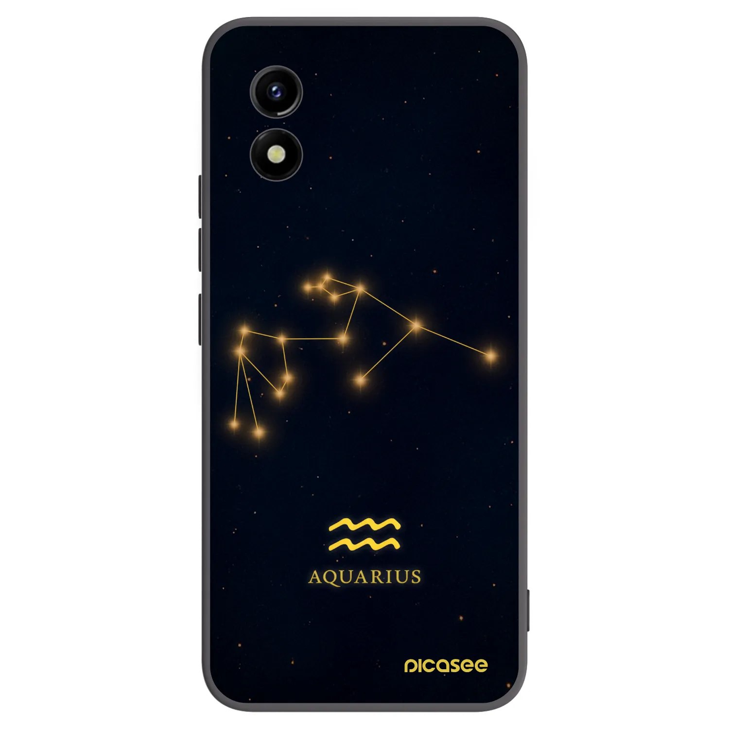 Picasee Μαύρη θήκη σιλικόνης για Vivo Y01 - AQUARIUS