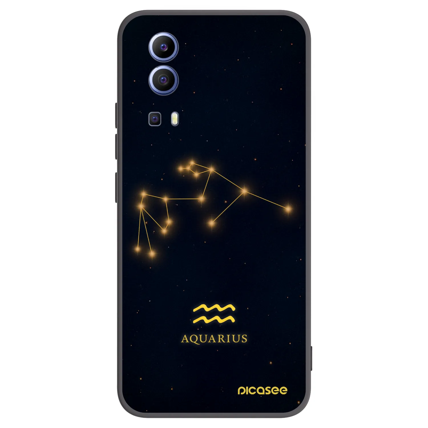 Picasee Μαύρη θήκη σιλικόνης για Vivo Y52 5G - AQUARIUS