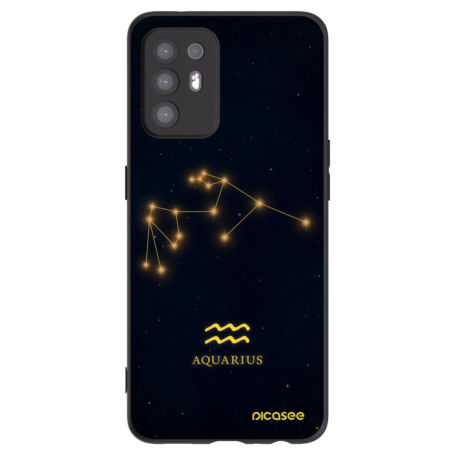 Picasee Μαύρη θήκη σιλικόνης για OPPO A94 5G - AQUARIUS