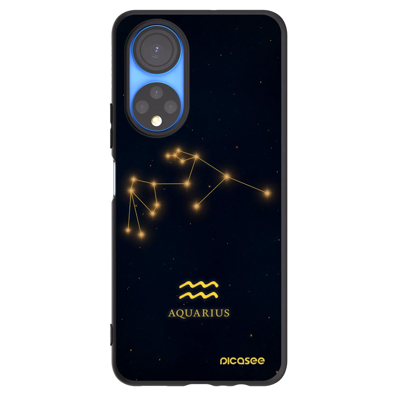 Picasee Μαύρη θήκη σιλικόνης για Honor X7 - AQUARIUS