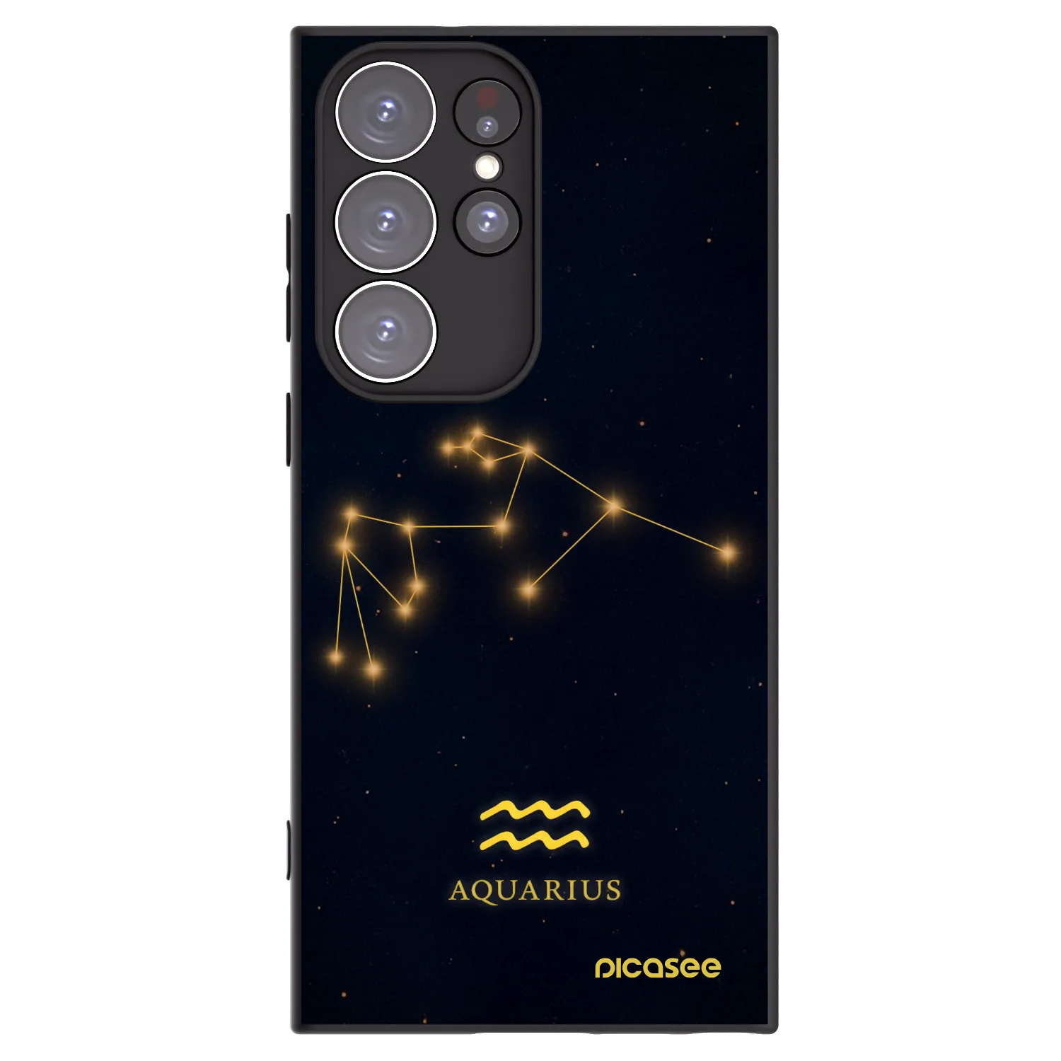 Picasee Μαύρη θήκη σιλικόνης για Samsung Galaxy S23 Ultra 5G - AQUARIUS
