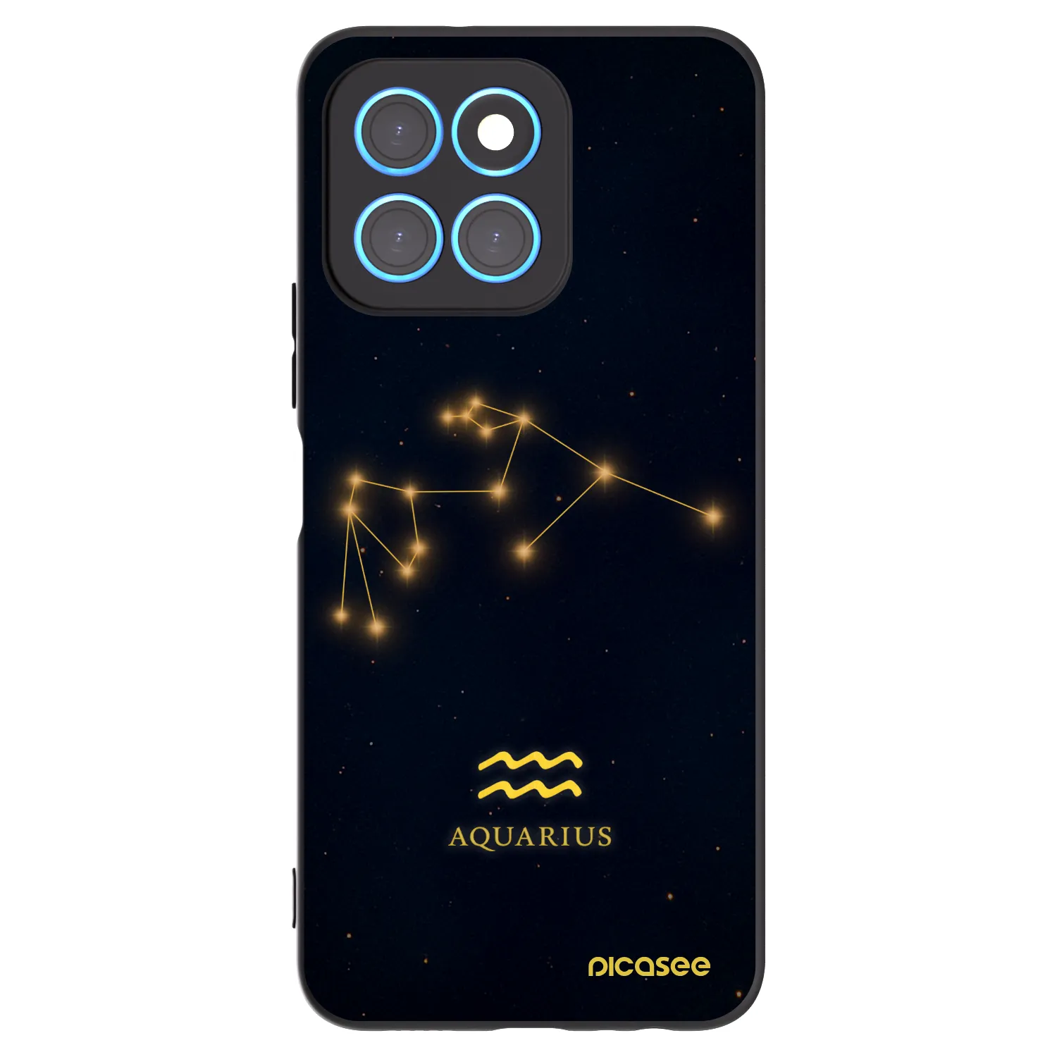 Picasee Μαύρη θήκη σιλικόνης για Honor X8 5G - AQUARIUS