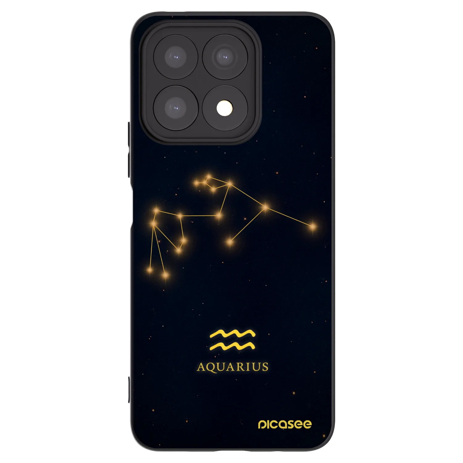 Picasee Μαύρη θήκη σιλικόνης για Honor X8a - AQUARIUS