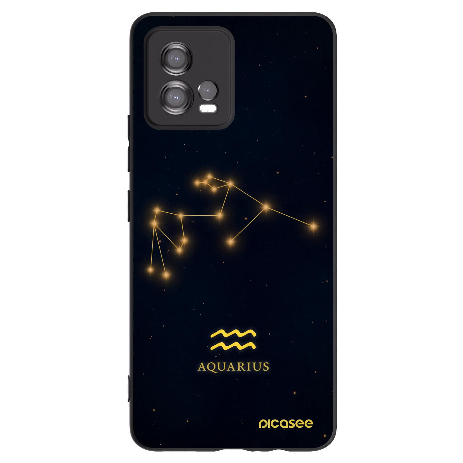 Picasee Μαύρη θήκη σιλικόνης για Motorola Moto G72 - AQUARIUS