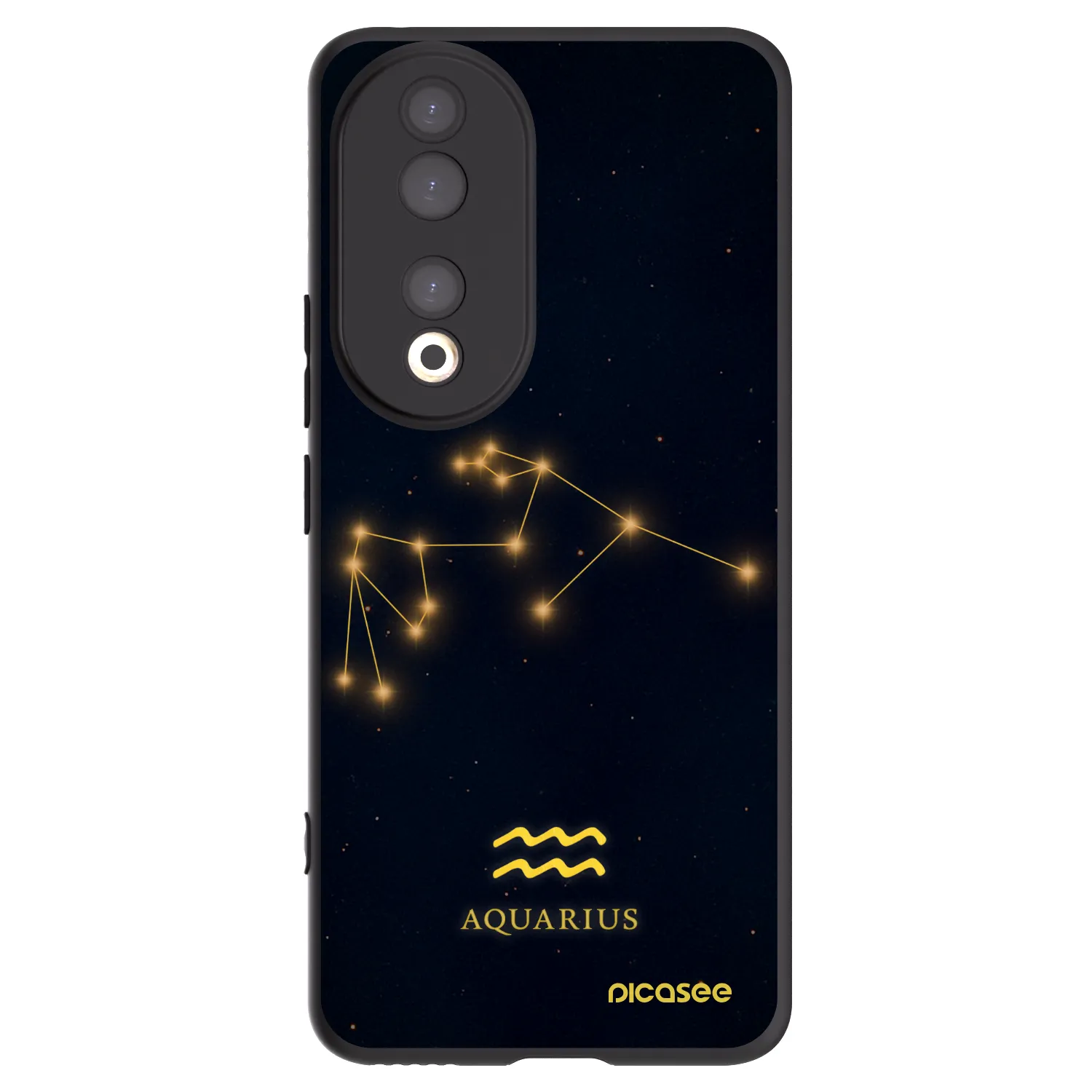 Picasee Μαύρη θήκη σιλικόνης για Honor 90 5G - AQUARIUS