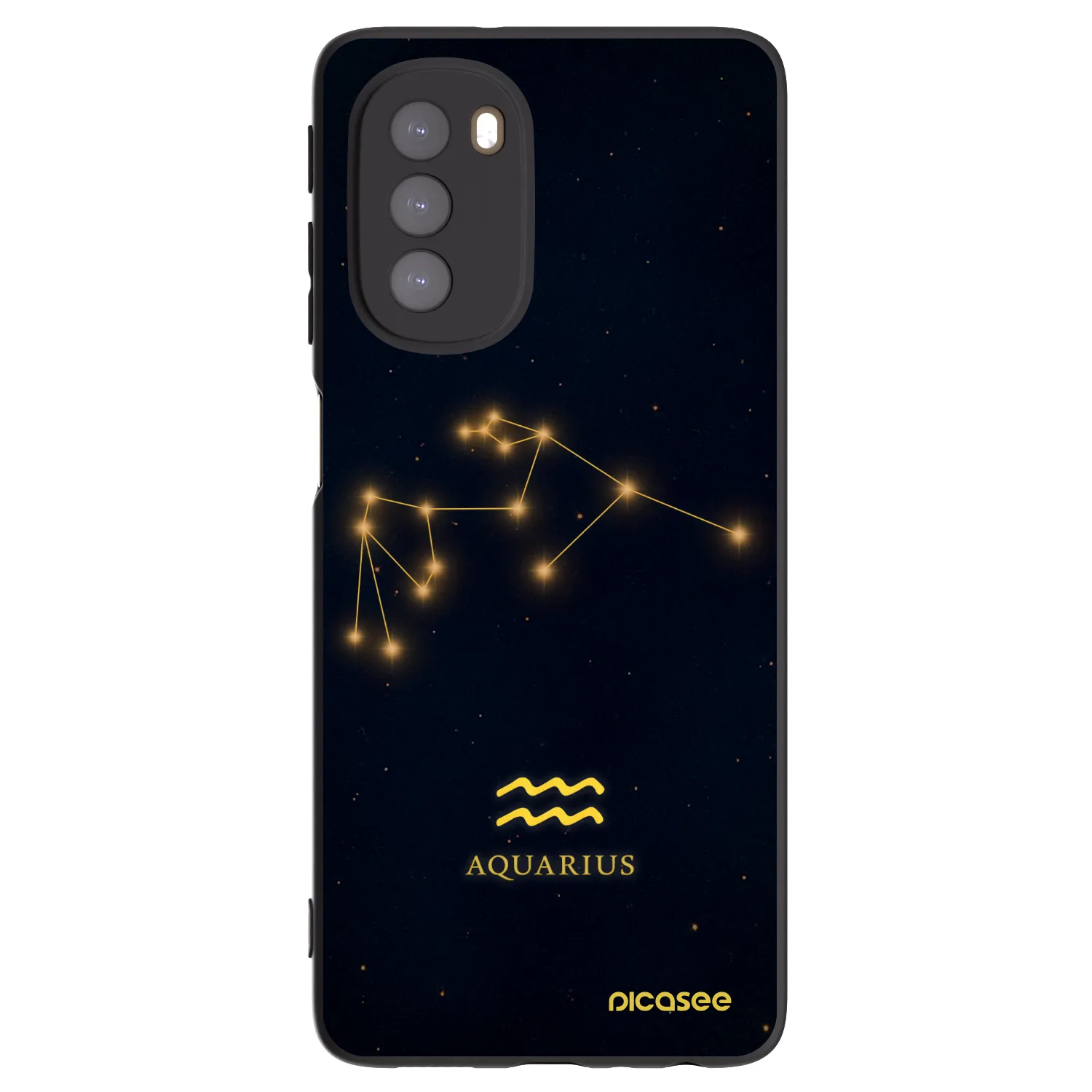 Picasee Μαύρη θήκη σιλικόνης για Motorola Moto G51 - AQUARIUS