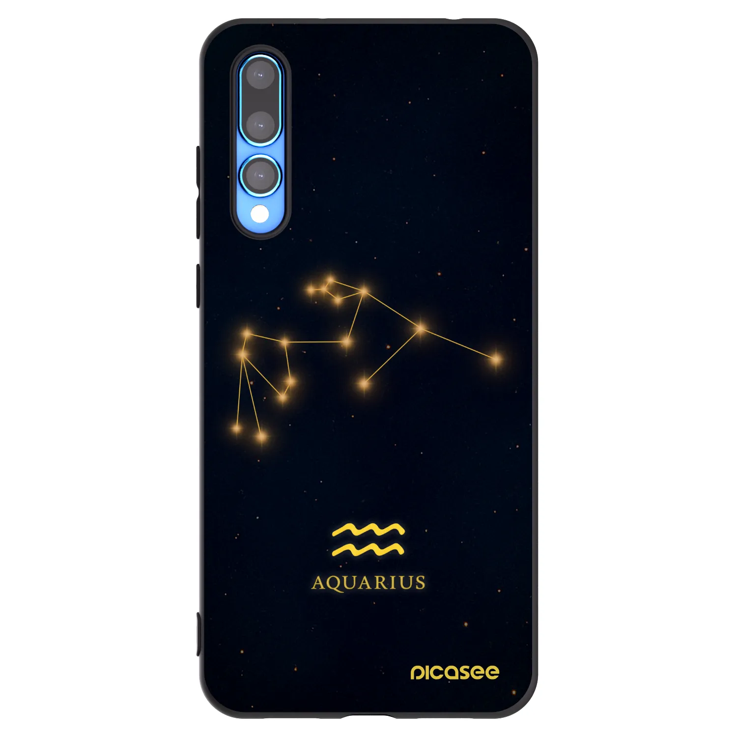 Picasee Μαύρη θήκη σιλικόνης για Huawei P20 Pro - AQUARIUS