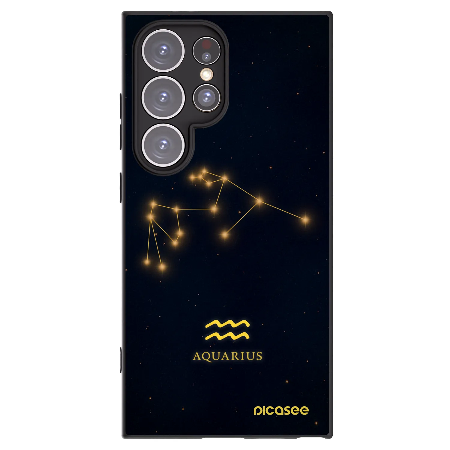 Picasee Μαύρη θήκη σιλικόνης για Samsung Galaxy S24 Ultra S928B 5G - AQUARIUS