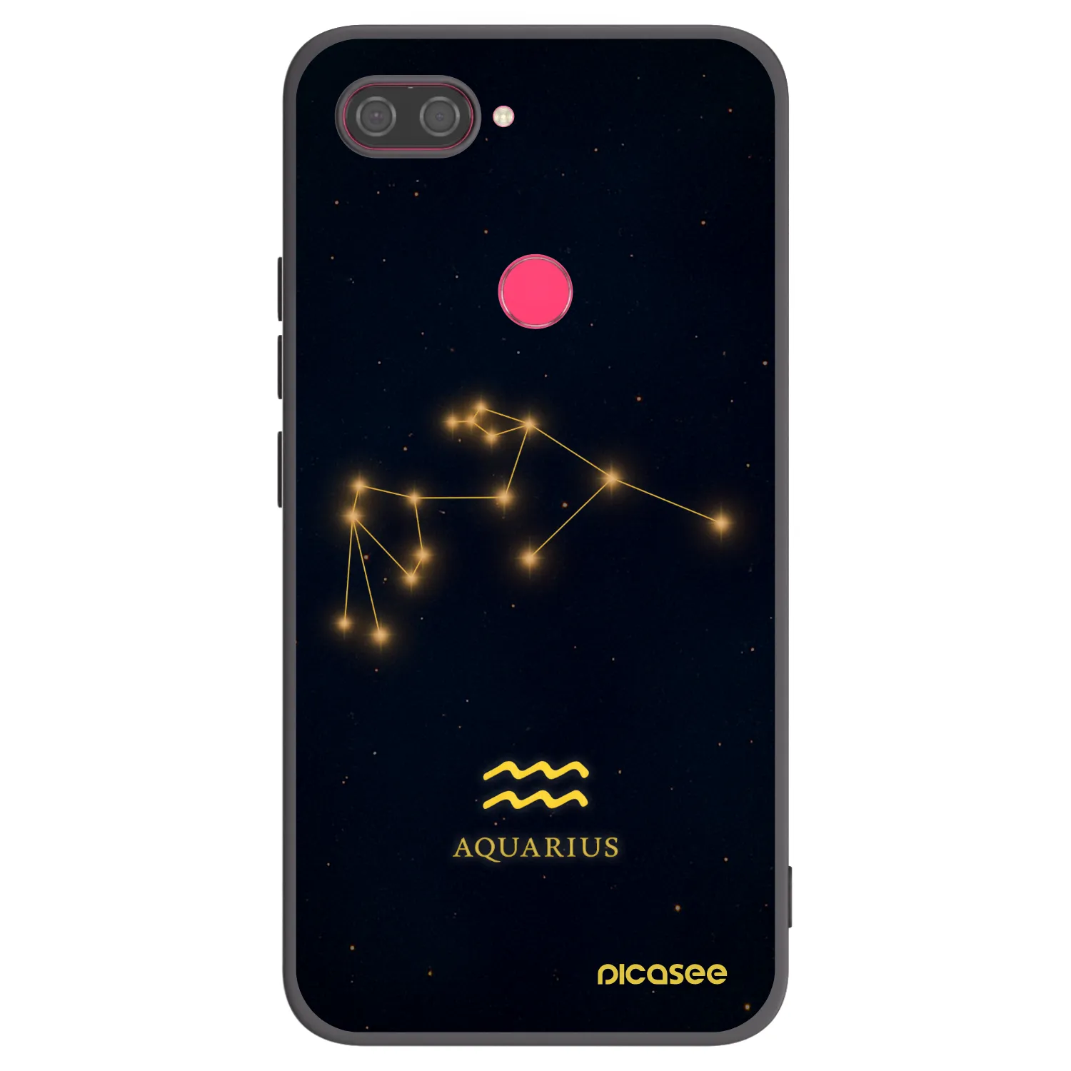 Picasee Μαύρη θήκη σιλικόνης για Xiaomi Mi 8 Lite - AQUARIUS