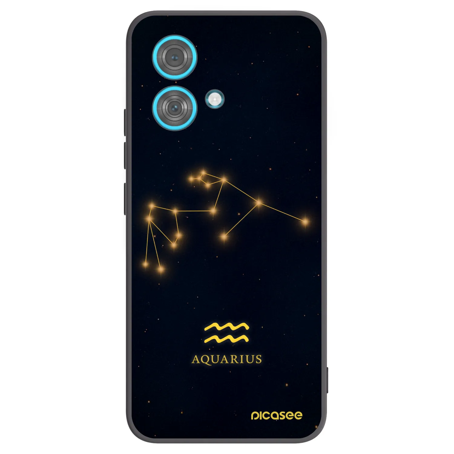 Picasee Μαύρη θήκη σιλικόνης για Motorola Edge 40 Neo - AQUARIUS