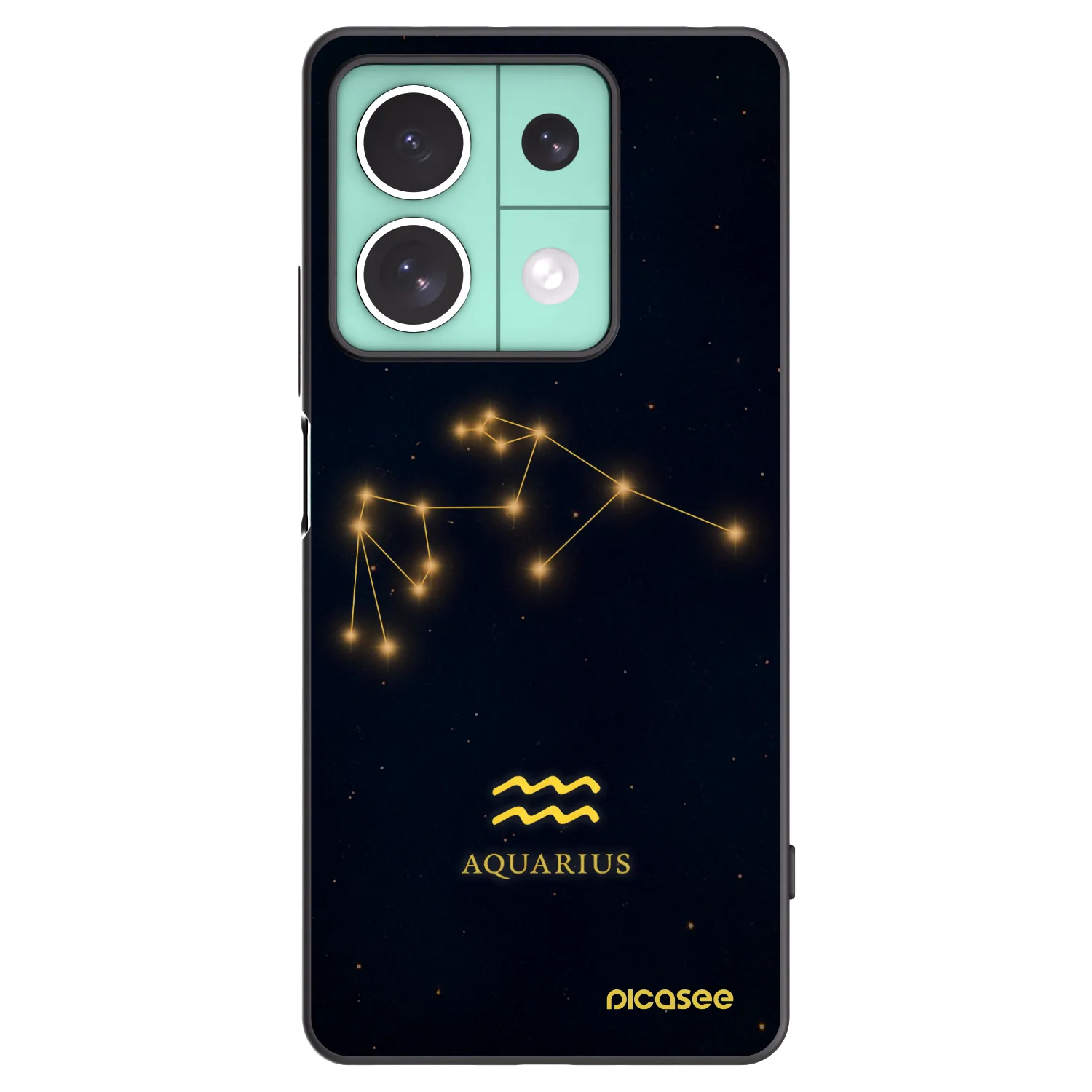 Picasee Μαύρη θήκη σιλικόνης για Xiaomi Redmi Note 13 5G - AQUARIUS