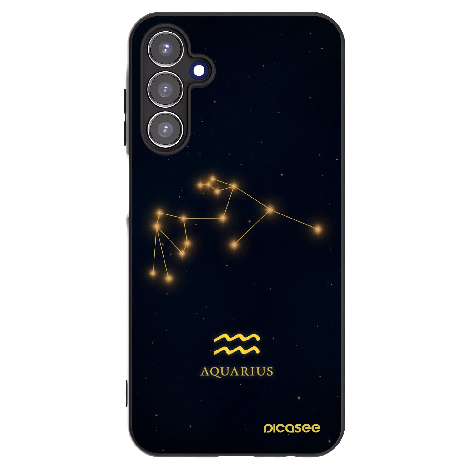 Picasee Μαύρη θήκη σιλικόνης για Samsung Galaxy A15 A156B 5G - AQUARIUS