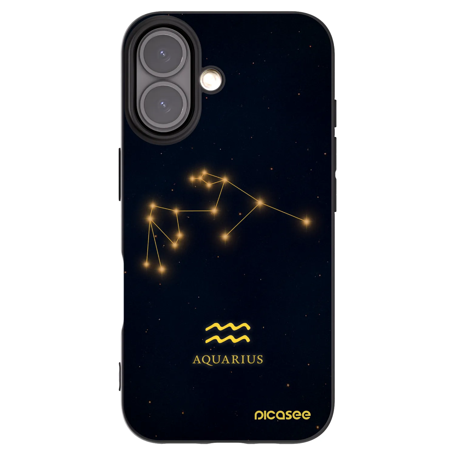 Picasee Μαύρη θήκη σιλικόνης για Apple iPhone 16 - AQUARIUS