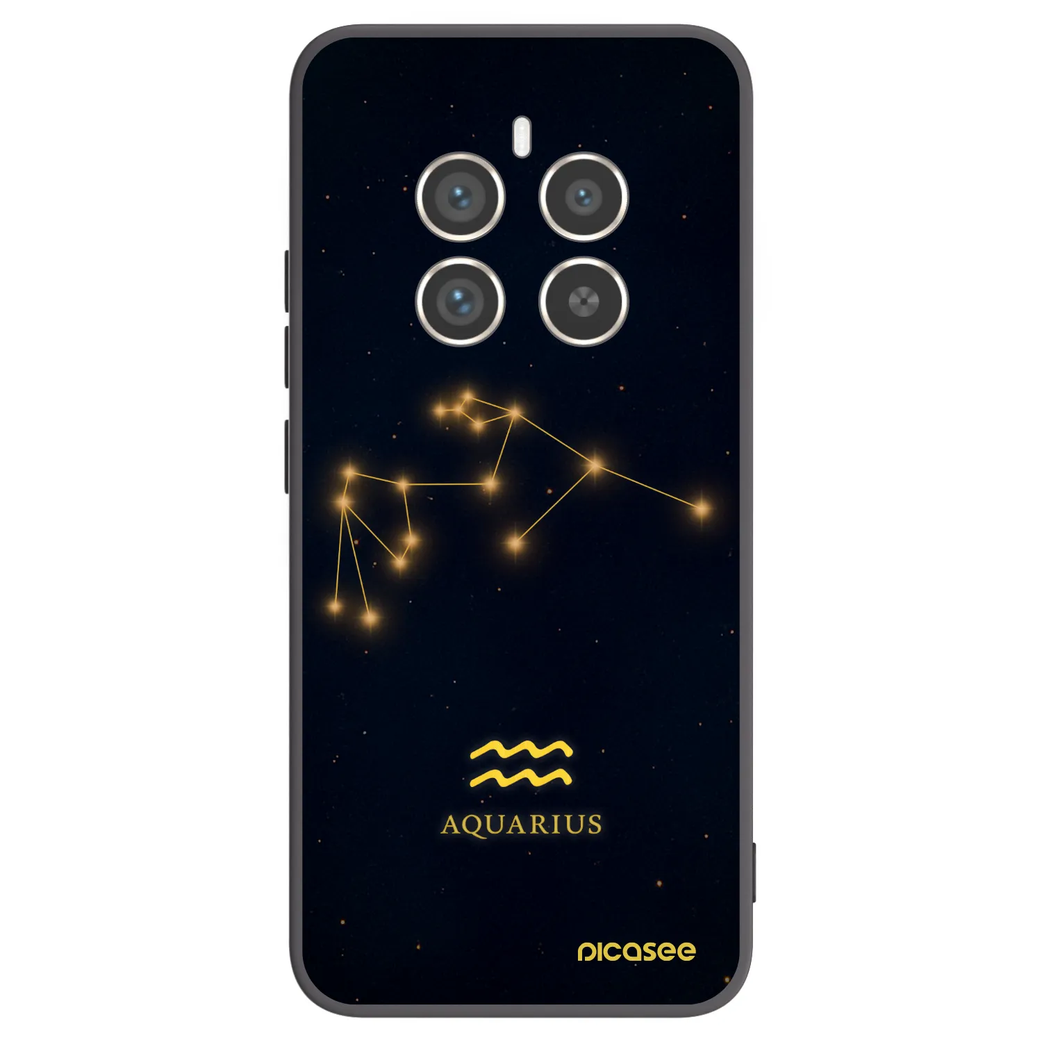 Picasee Μαύρη θήκη σιλικόνης για Realme 12 Pro 5G - AQUARIUS