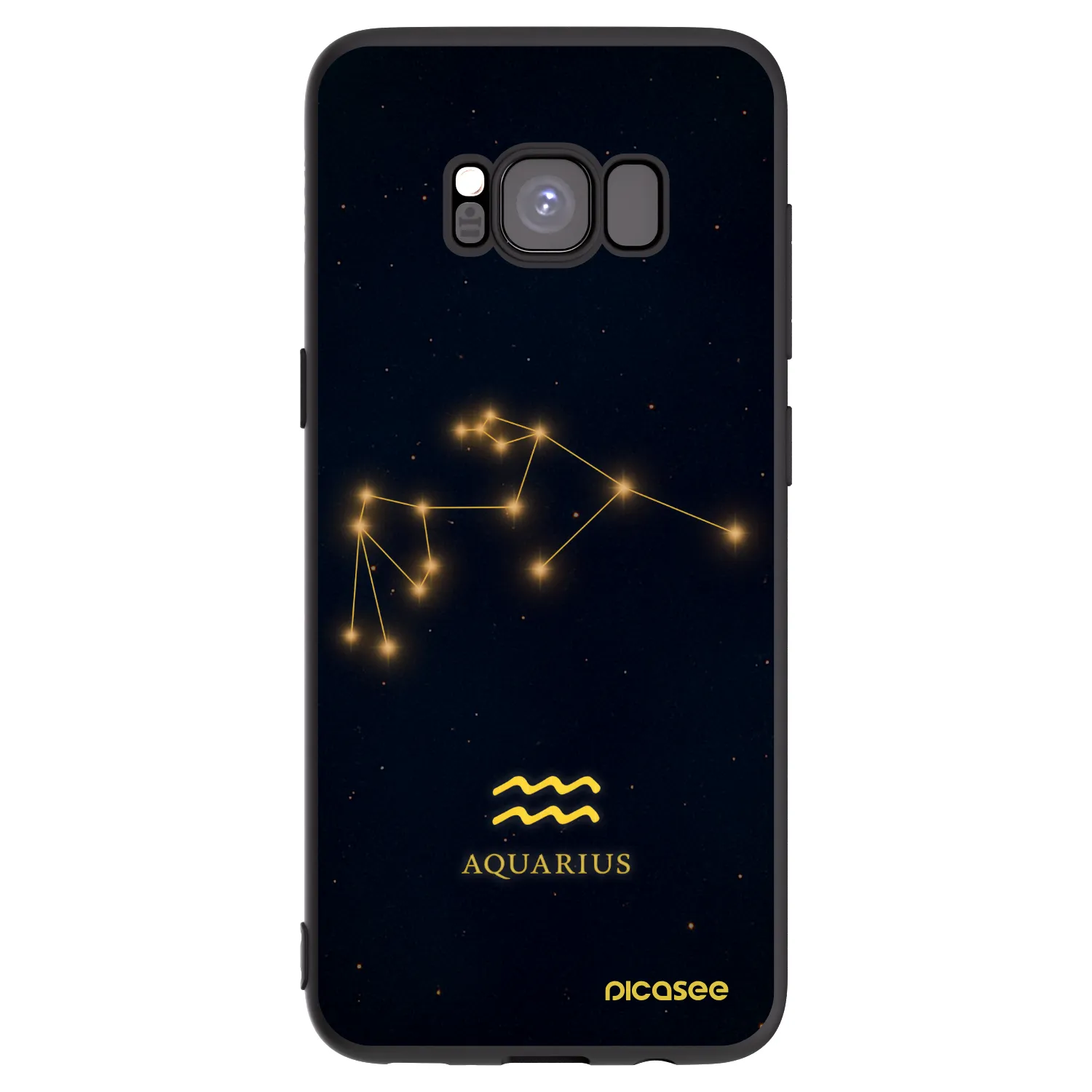 Picasee Μαύρη θήκη σιλικόνης για Samsung Galaxy S8 G950F - AQUARIUS