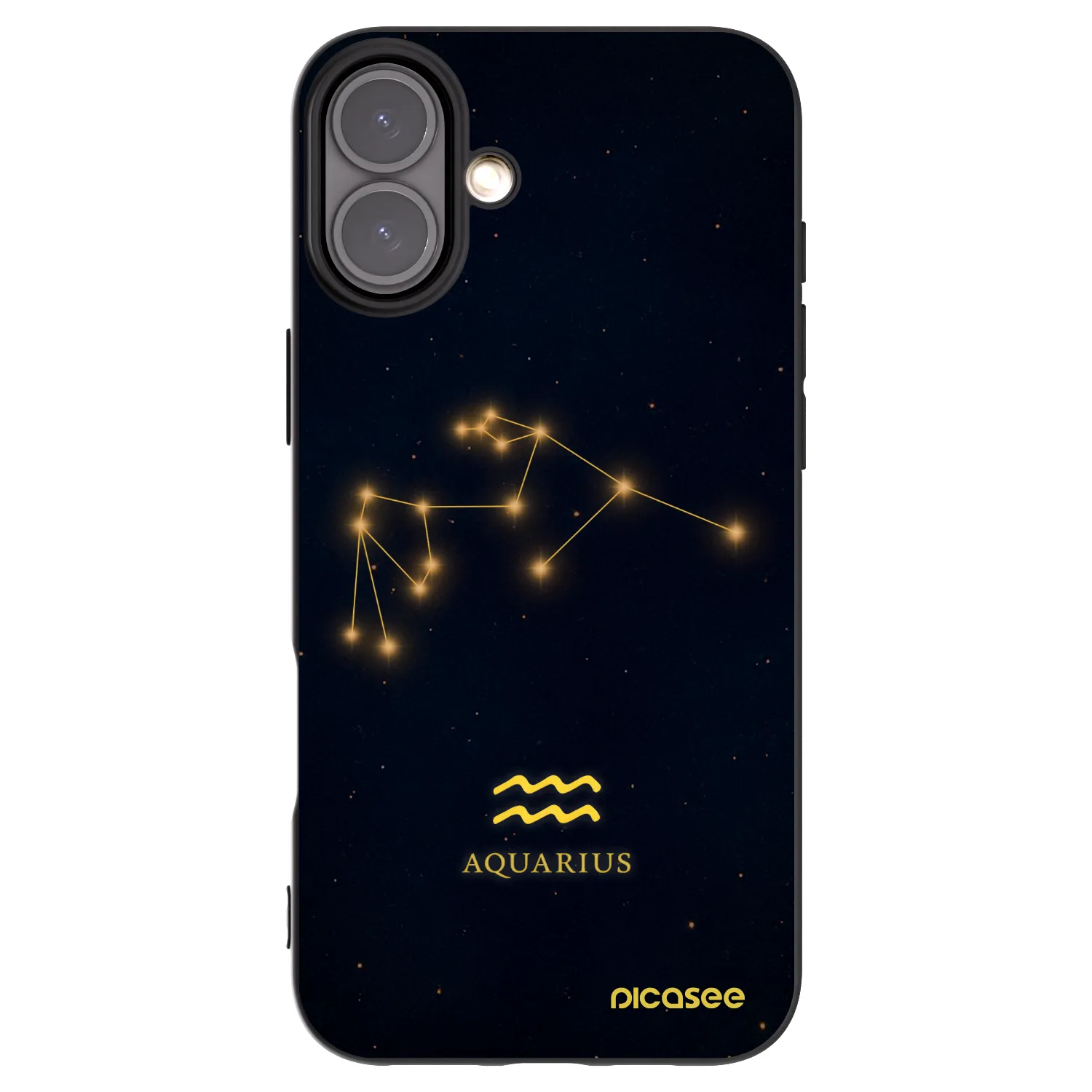 Picasee Μαύρη θήκη σιλικόνης για Apple iPhone 16 Plus - AQUARIUS