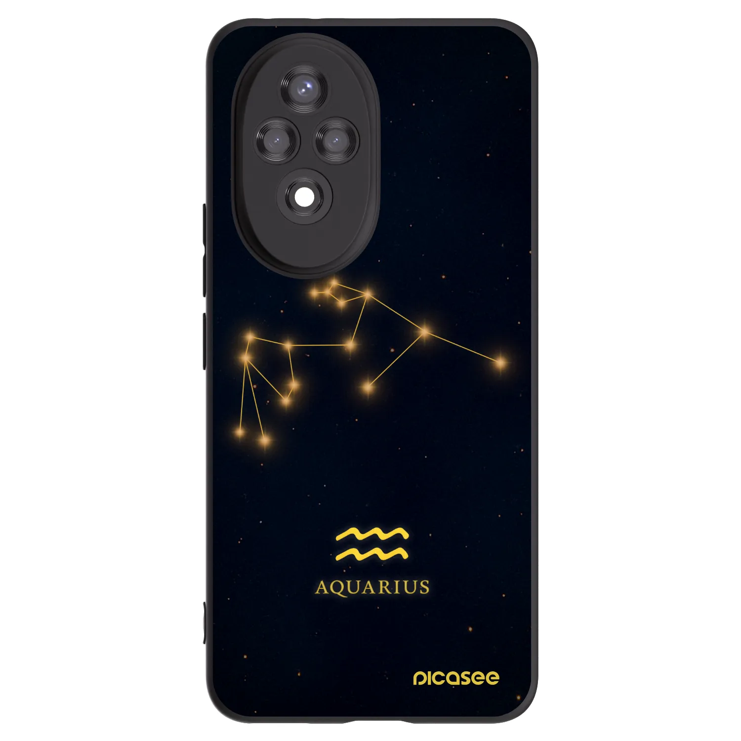 Picasee Μαύρη θήκη σιλικόνης για Honor 200 Pro 5G - AQUARIUS