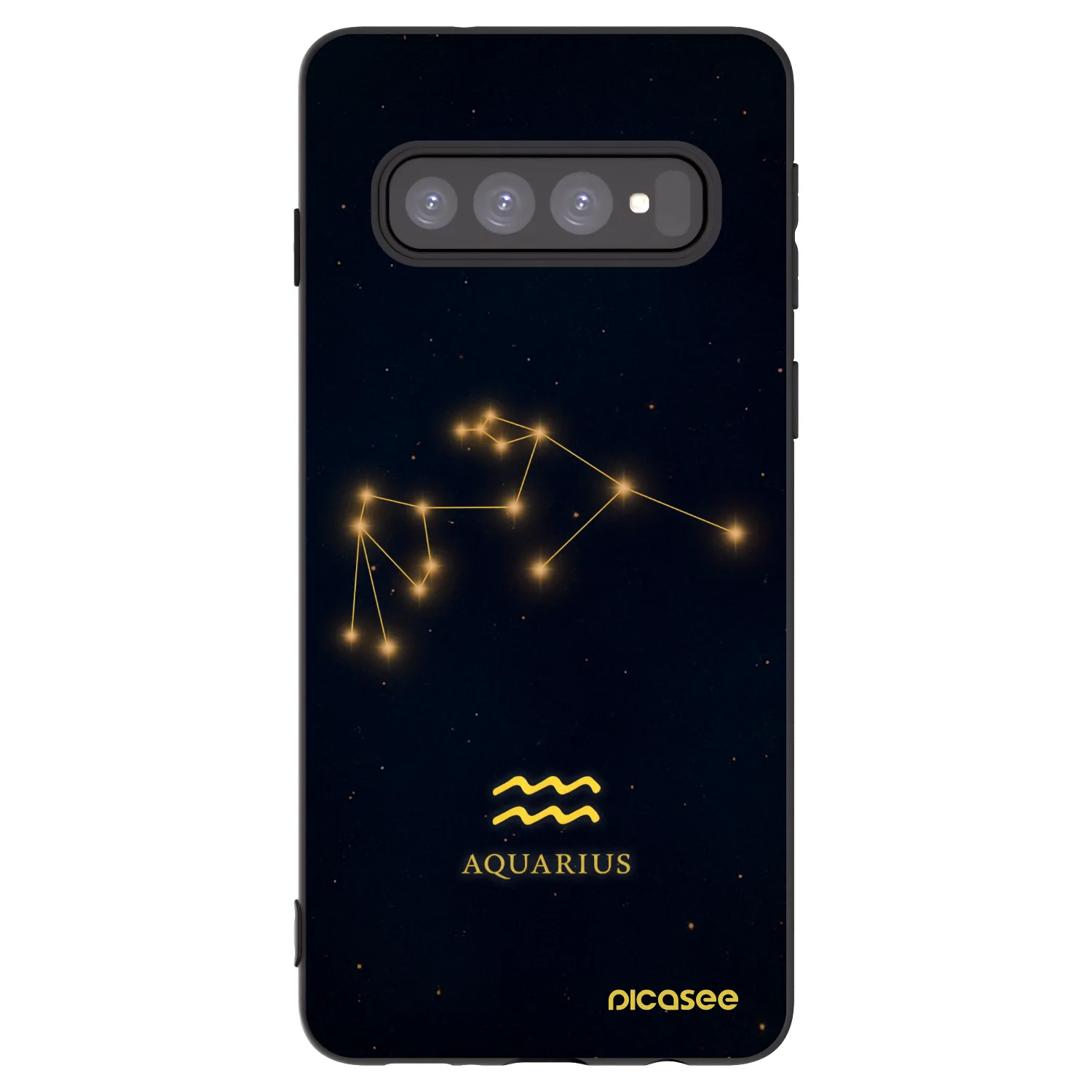 Picasee Μαύρη θήκη σιλικόνης για Samsung Galaxy S10 G973 - AQUARIUS