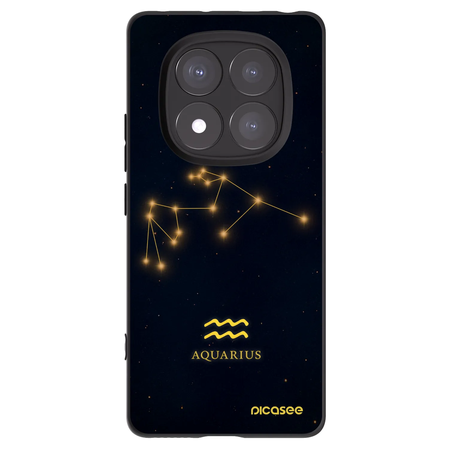 Picasee Μαύρη θήκη σιλικόνης για Xiaomi Redmi Note 14 Pro 5G - AQUARIUS