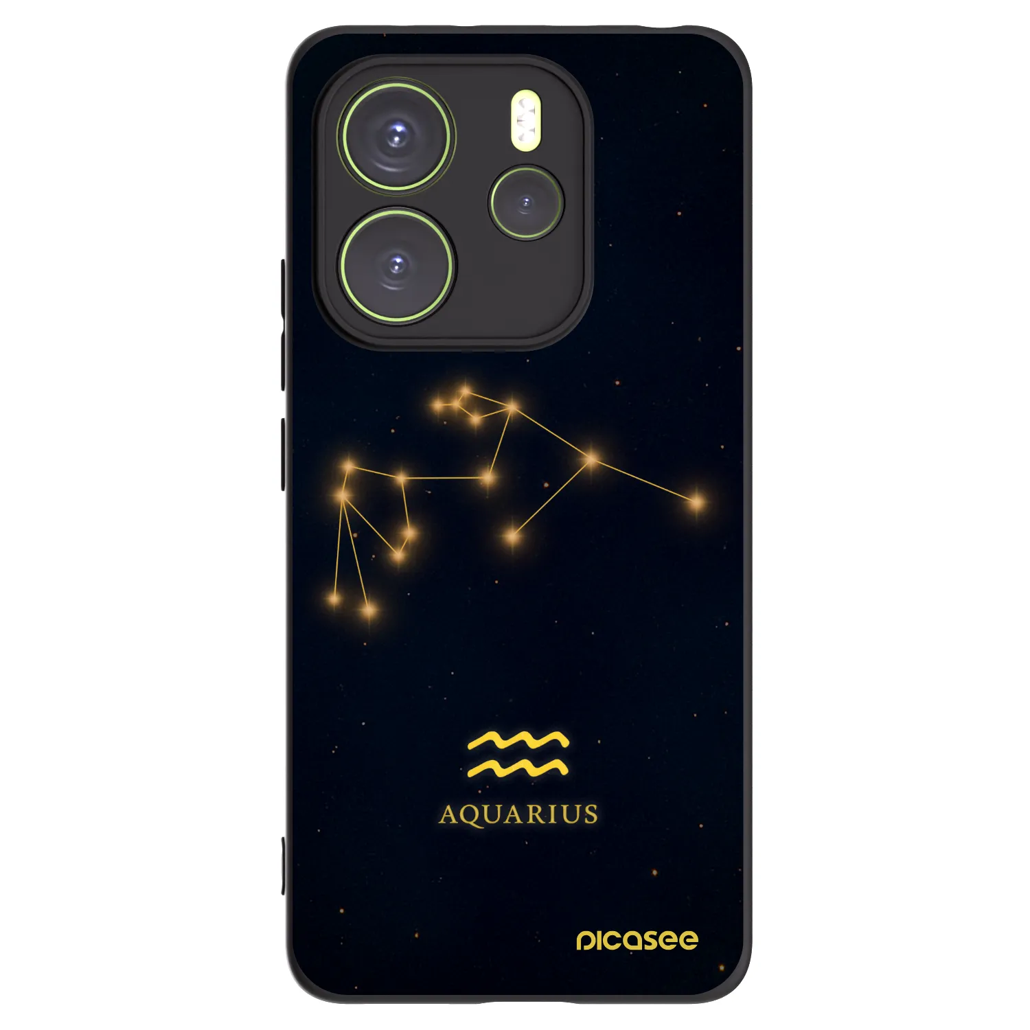 Picasee Μαύρη θήκη σιλικόνης για Xiaomi Redmi Note 14 4G - AQUARIUS