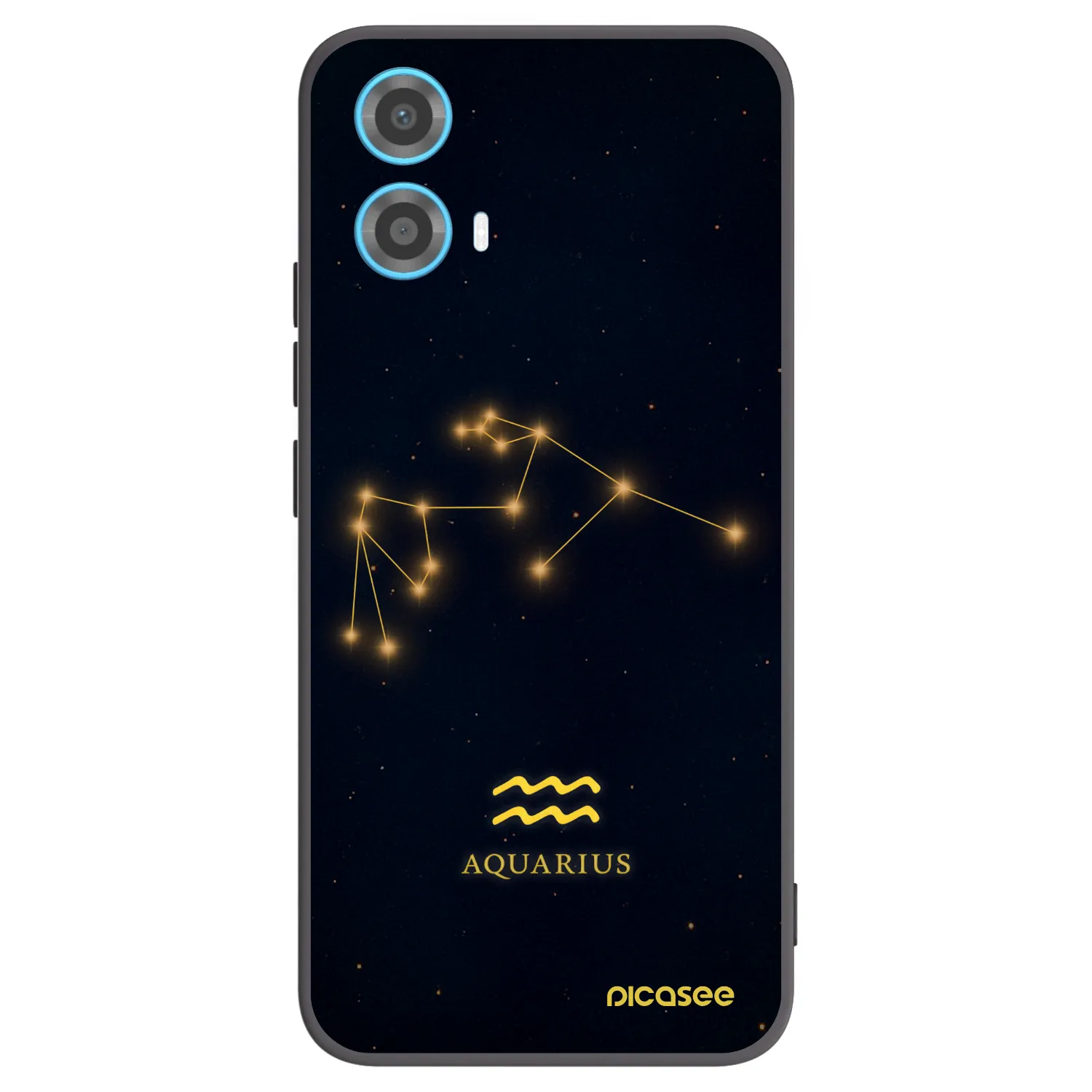 Picasee Μαύρη θήκη σιλικόνης για Motorola Moto G34 5G - AQUARIUS