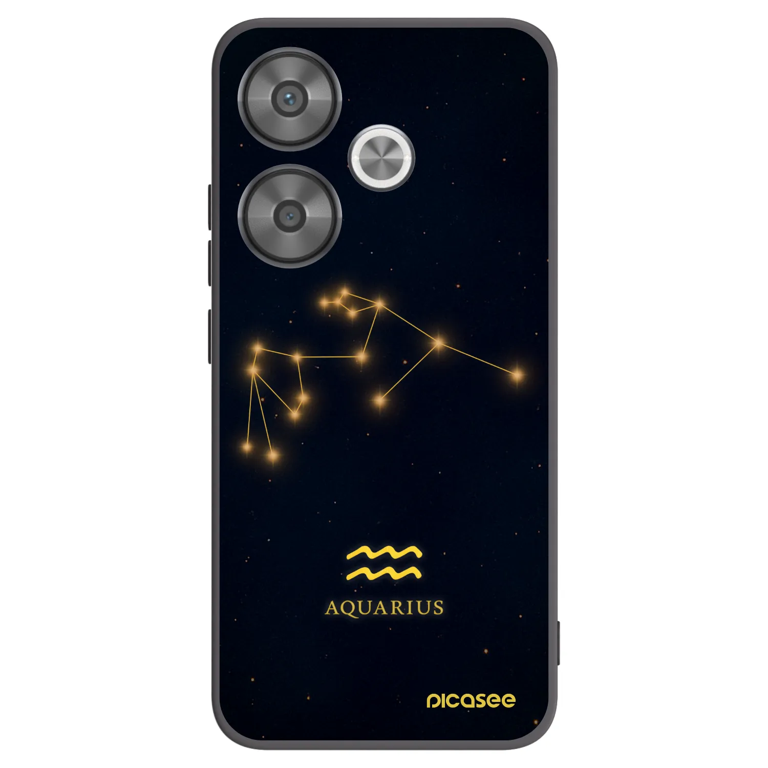 Picasee Μαύρη θήκη σιλικόνης για Xiaomi Poco F6 - AQUARIUS