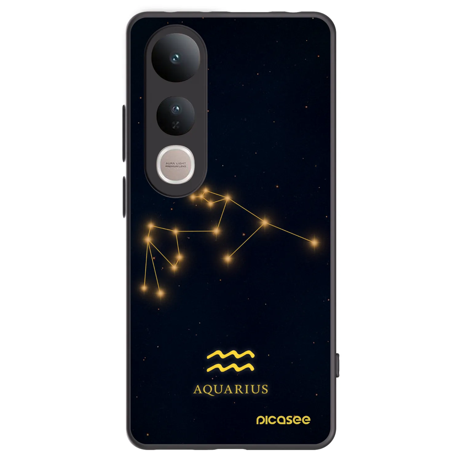 Picasee Μαύρη θήκη σιλικόνης για Vivo V50 Lite 5G - AQUARIUS