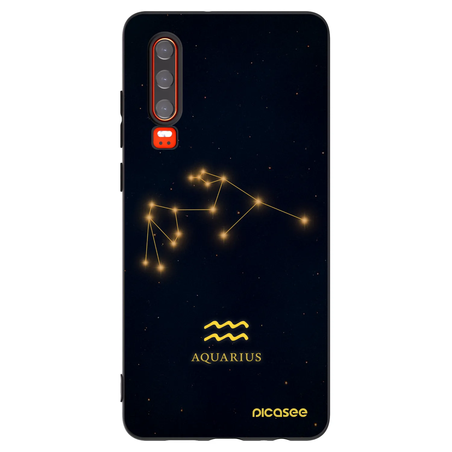 Picasee Μαύρη θήκη σιλικόνης για Huawei P30 - AQUARIUS