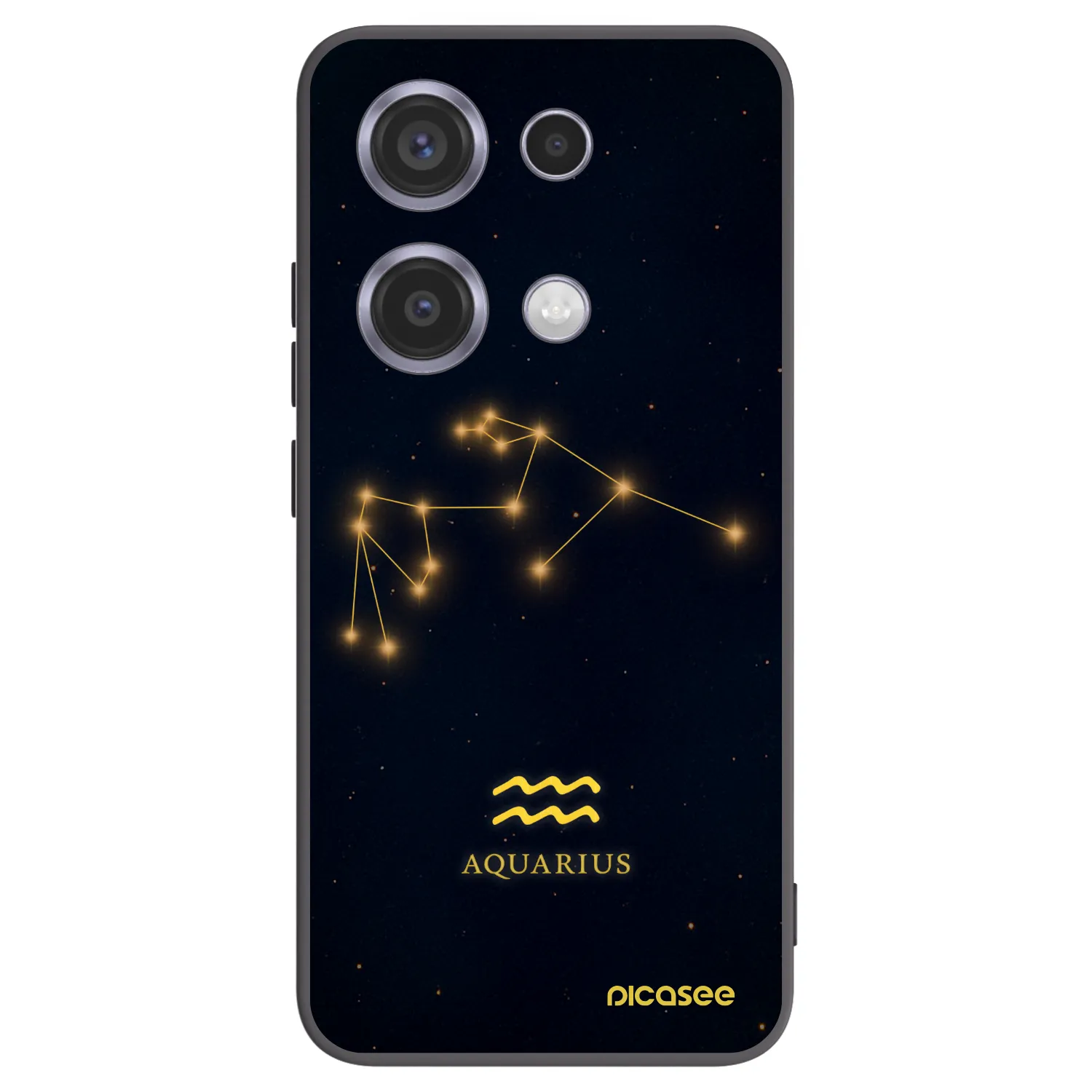 Picasee Μαύρη θήκη σιλικόνης για Xiaomi Redmi Note 14S - AQUARIUS