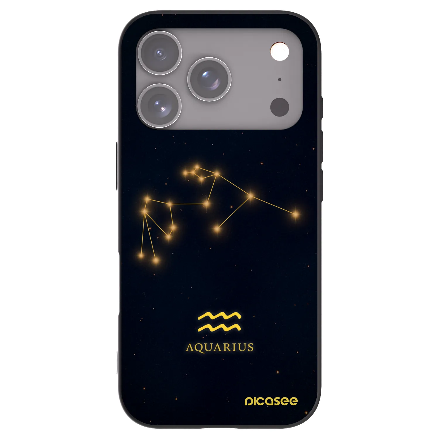 Picasee Μαύρη θήκη σιλικόνης για Apple iPhone 17 Pro - AQUARIUS