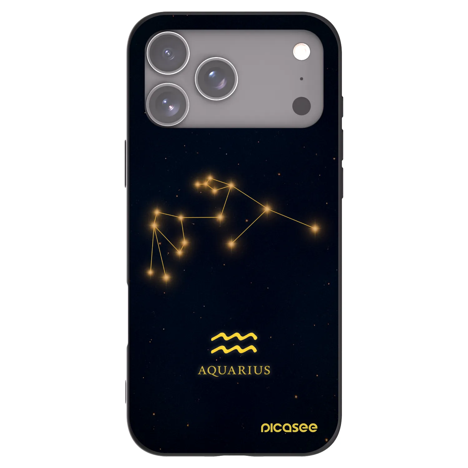 Picasee Μαύρη θήκη σιλικόνης για Apple iPhone 17 Pro Max - AQUARIUS