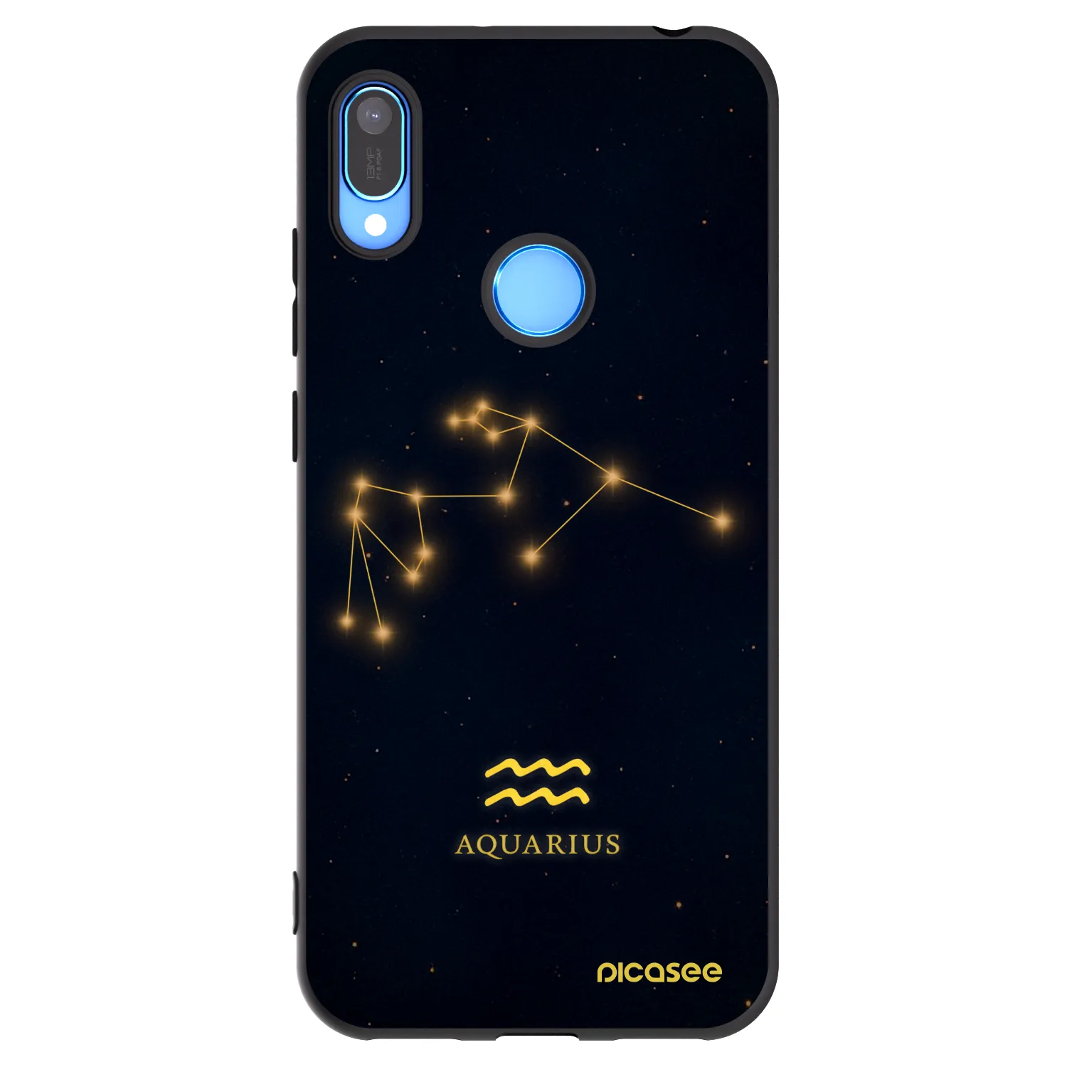 Picasee Μαύρη θήκη σιλικόνης για Huawei Y6 2019 - AQUARIUS