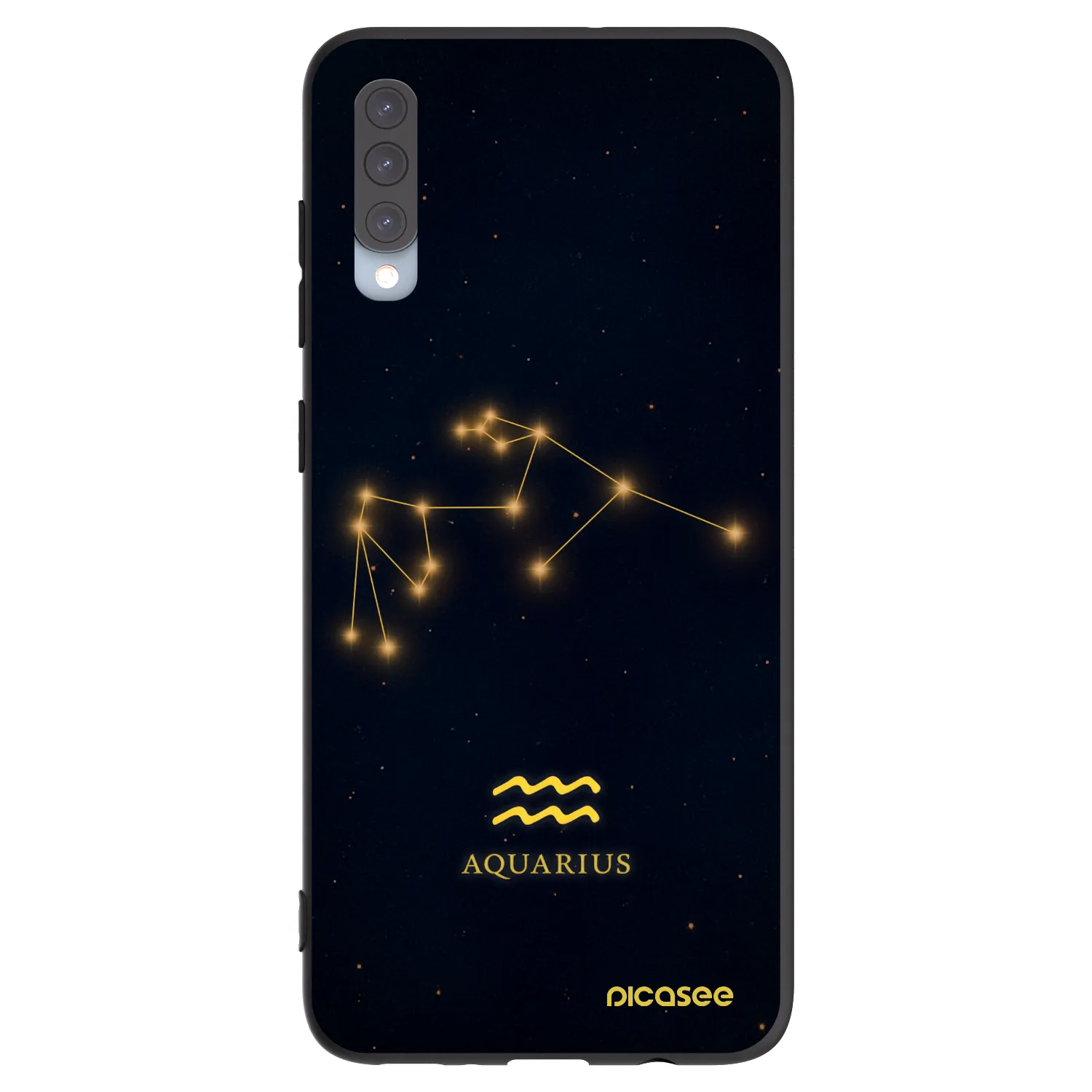Picasee Μαύρη θήκη σιλικόνης για Samsung Galaxy A70 A705F - AQUARIUS