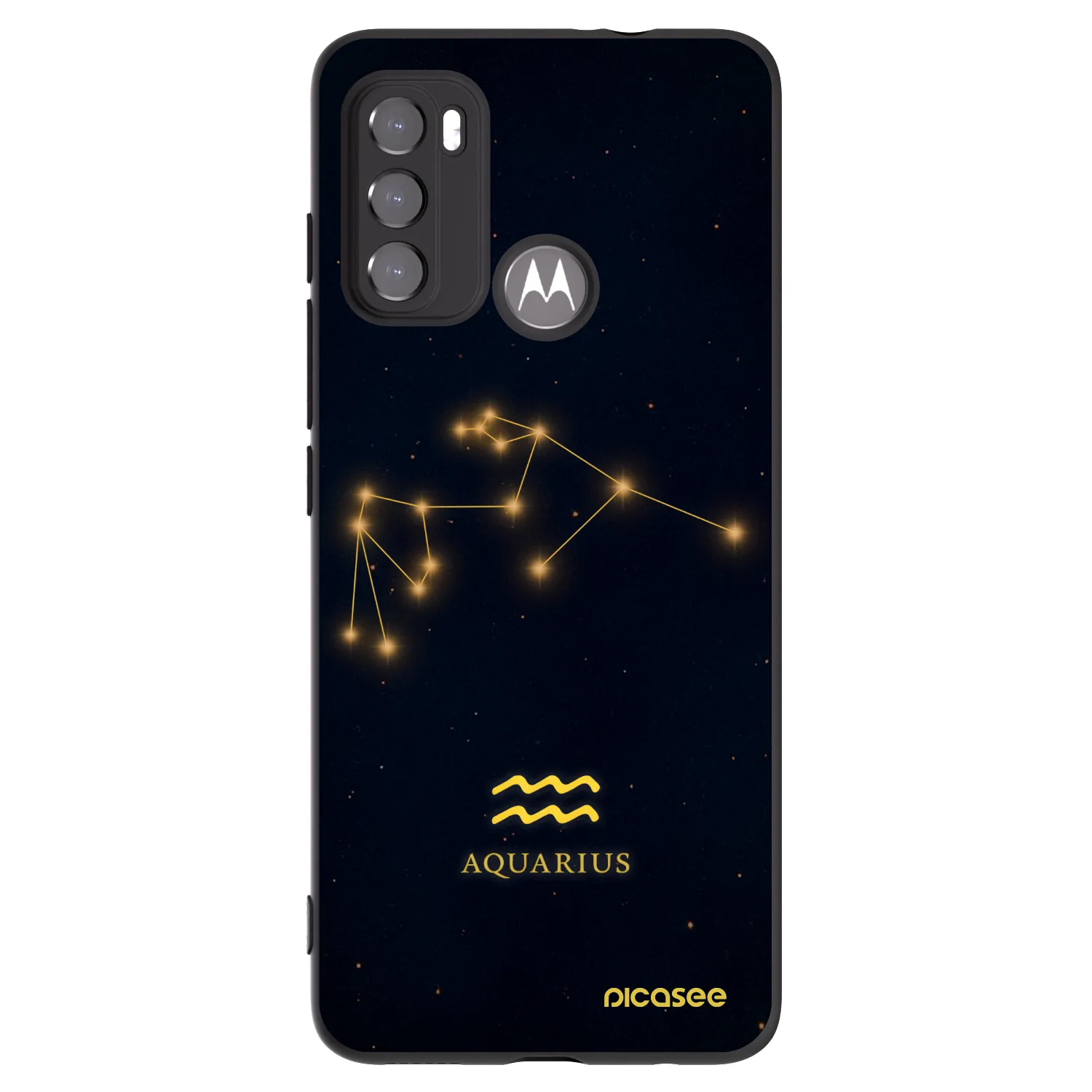 Picasee Μαύρη θήκη σιλικόνης για Motorola Edge 60 5G - AQUARIUS