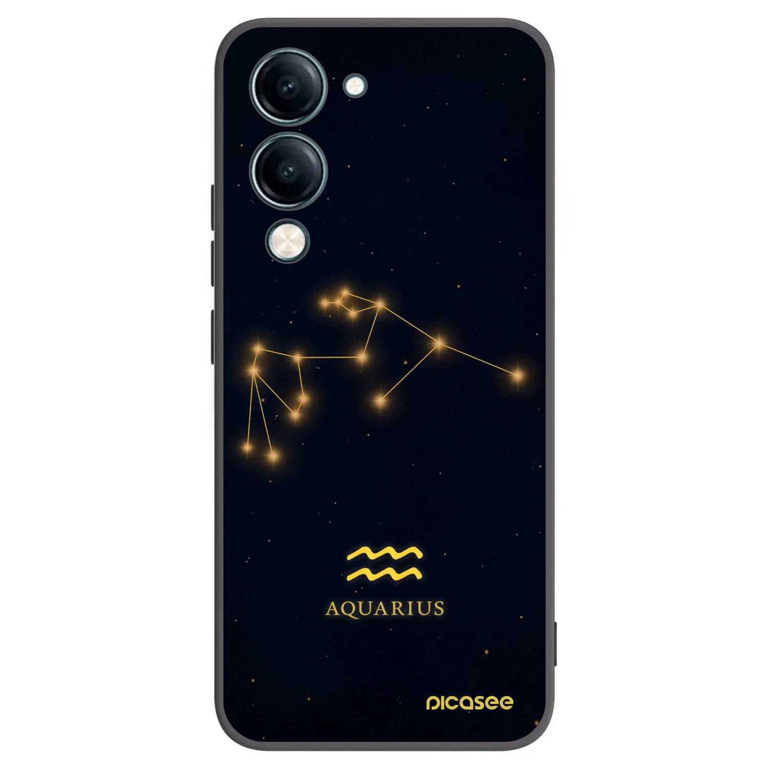 Picasee Μαύρη θήκη σιλικόνης για Vivo Y29s 5G - AQUARIUS